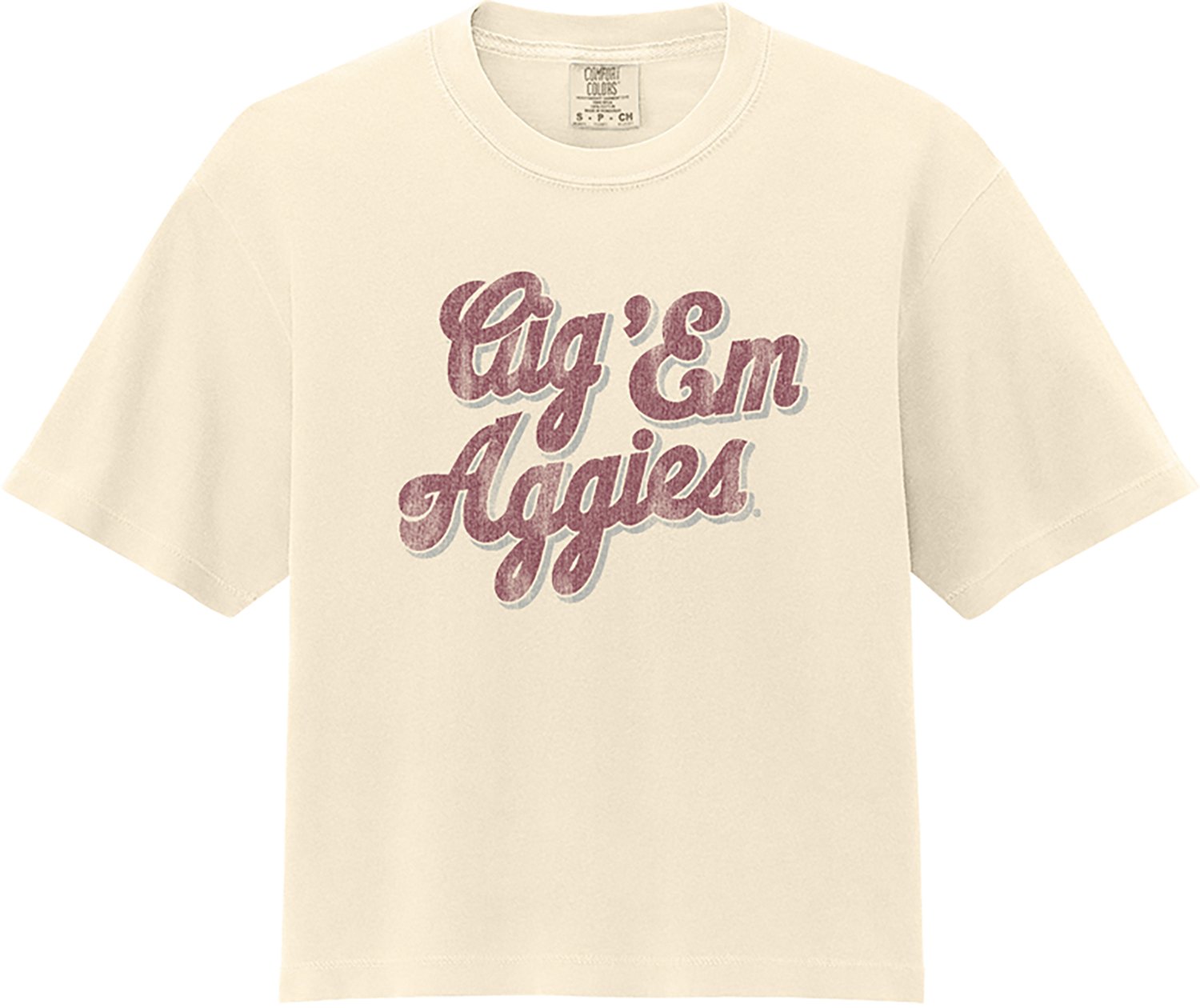 WILDCAT RETRO Women's Texas A&M University Gig 'Em Script Comfort Colors T-shirt