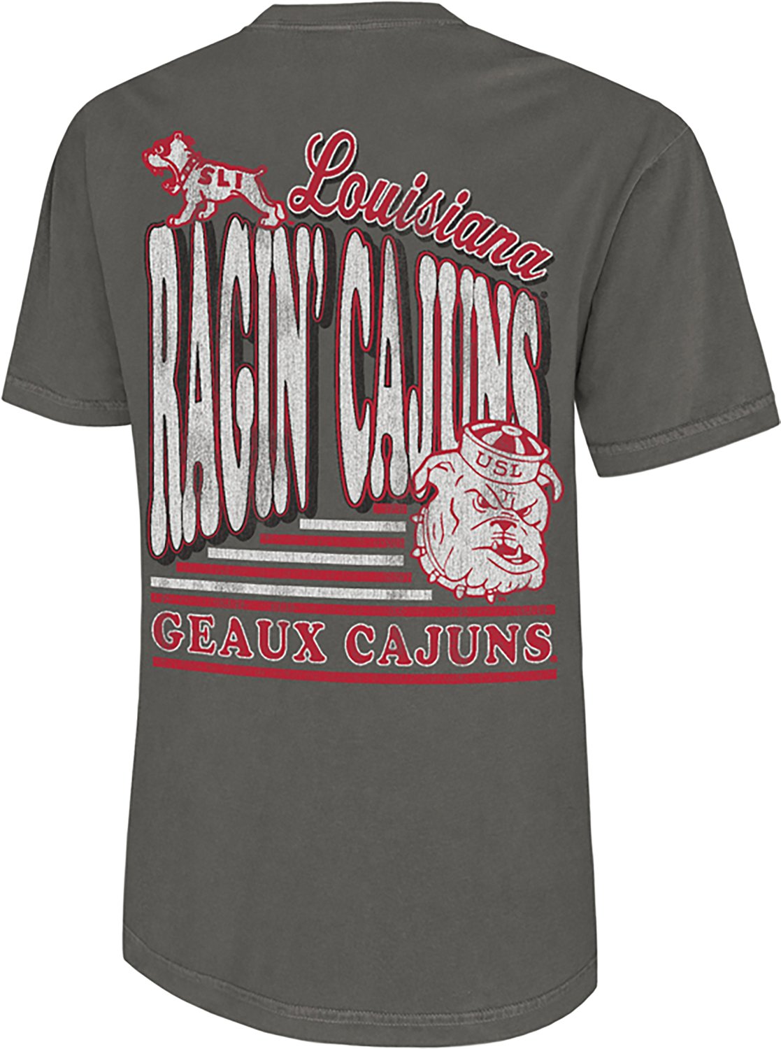 Comfort Colors Men's University of Louisiana at Lafayette Geaux Cajuns Bubble Letters DS T-shirt - view number 3