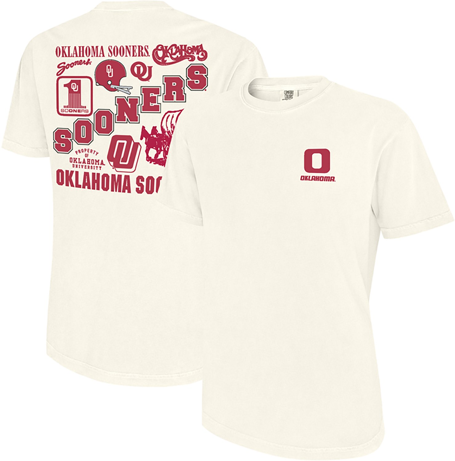 WILDCAT RETRO Men's University of Oklahoma Diagonal Sooners Comfort Colors T-shirt