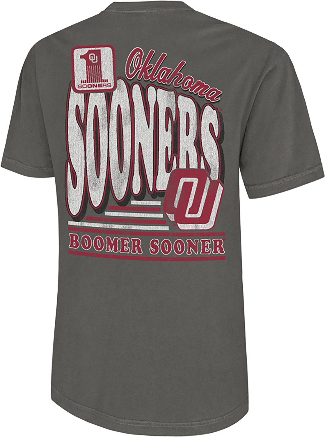 WILDCAT RETRO Men's University of Oklahoma Boomer Sooner Bubble Letter Comfort Colors T-shirt - view number 3