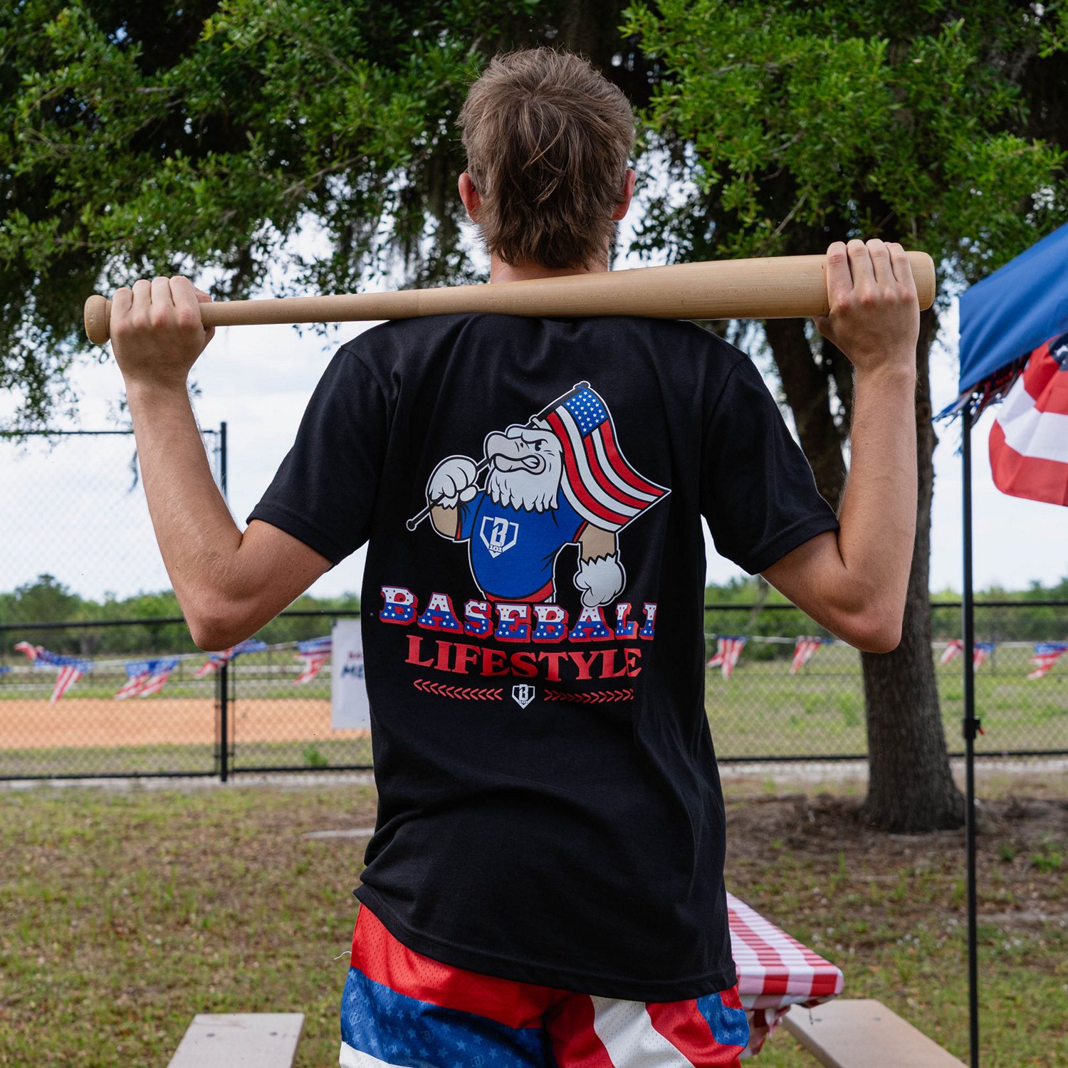 Baseball Lifestyle 101 Men's Patriot Pitch T-shirt - view number 5