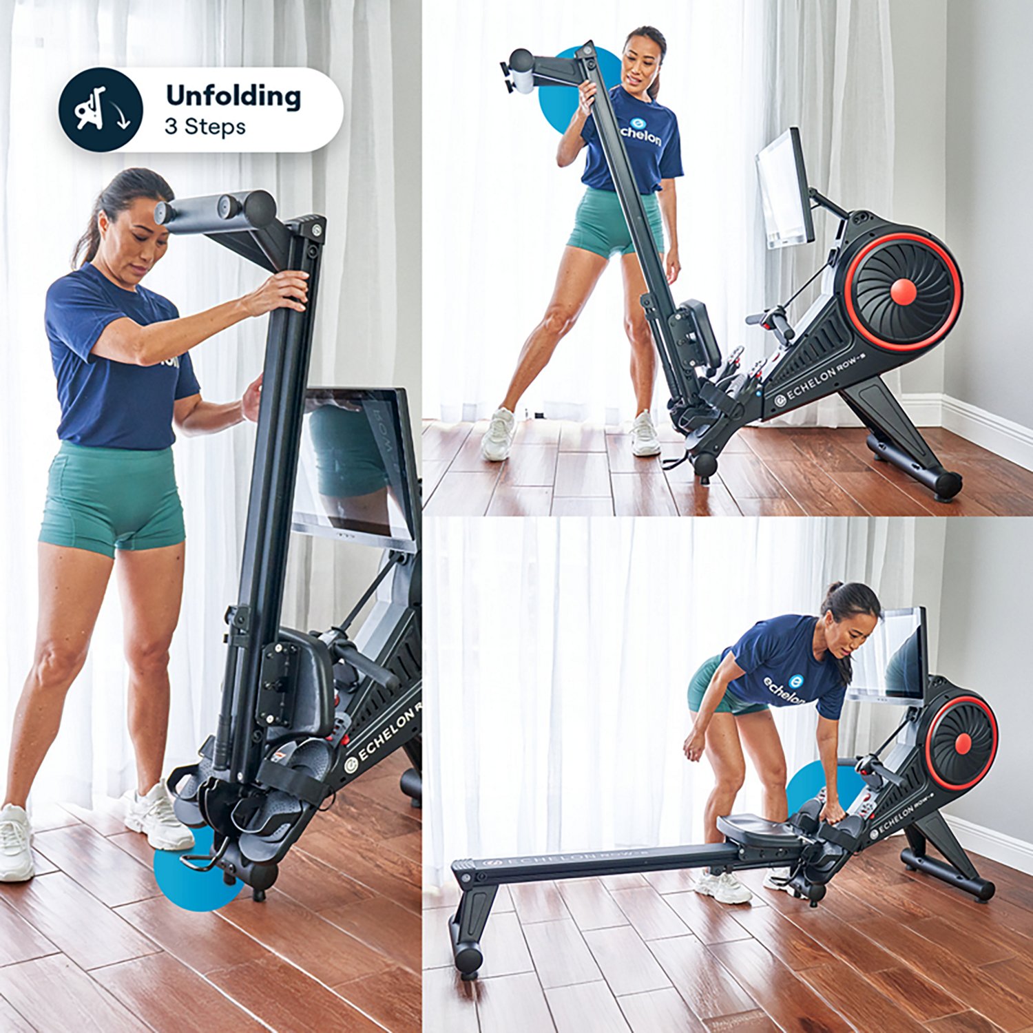 Echelon Row-S Indoor Rowing Machine with 22" class Rotating HD Touchscreen and Magnetic Resistance - view number 7