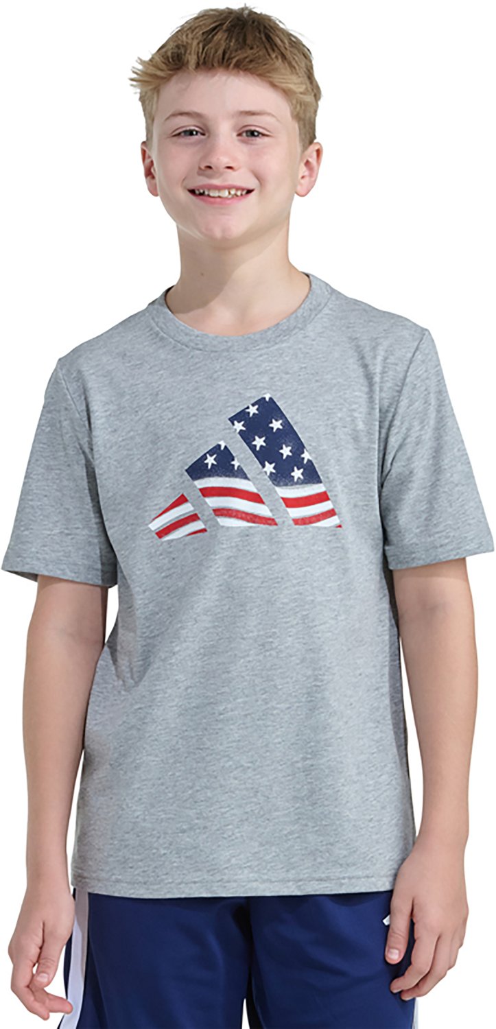 adidas Boys' USA Flag Logo Short Sleeve T-shirt