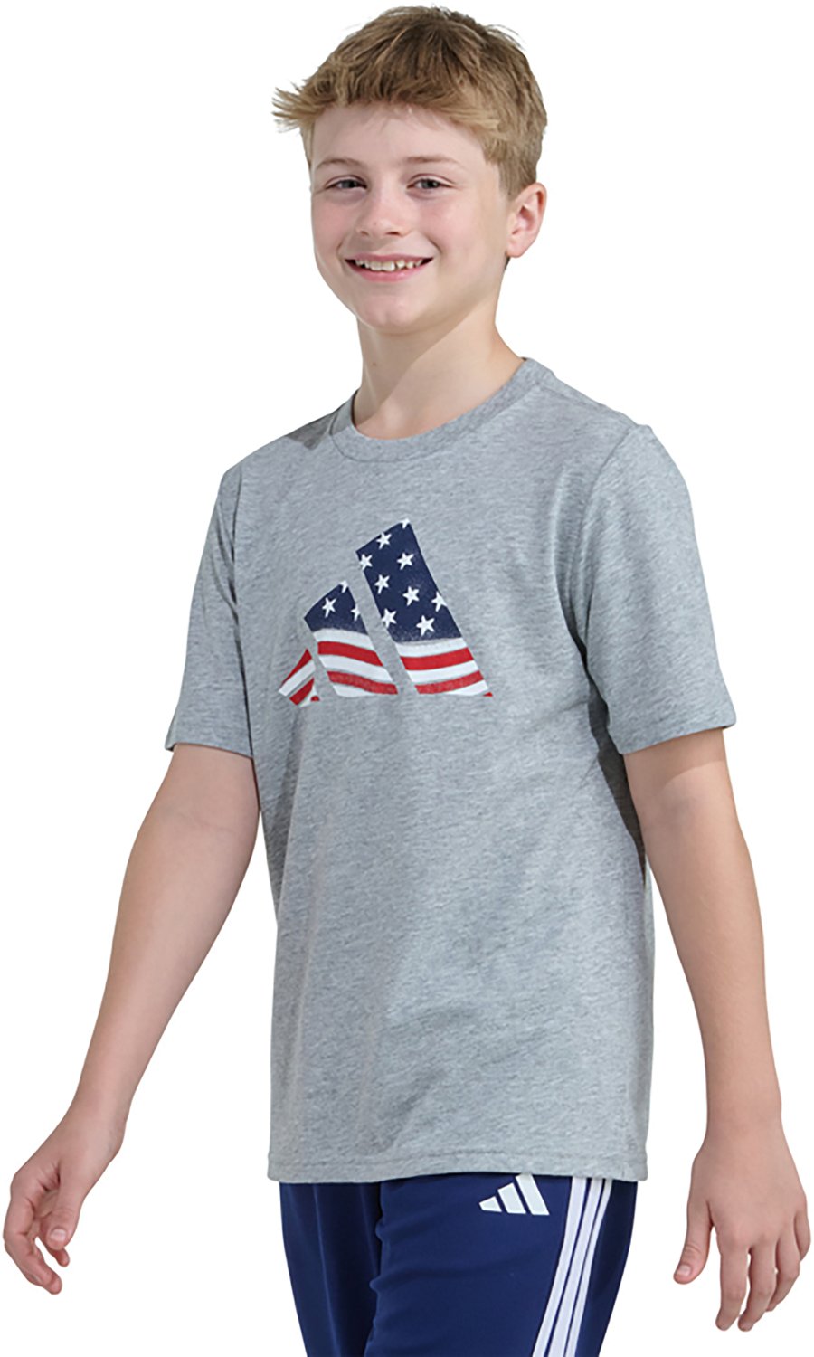 adidas Boys' USA Flag Logo Short Sleeve T-shirt