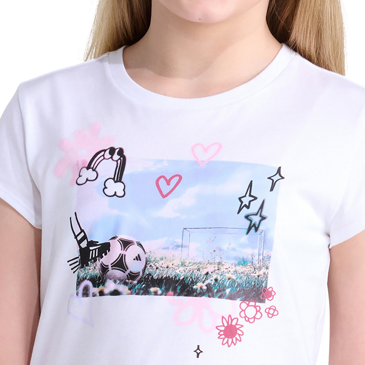 adidas Girls'  Cap Sleeve Cotton Short Sleeve T-shirt - view number 3