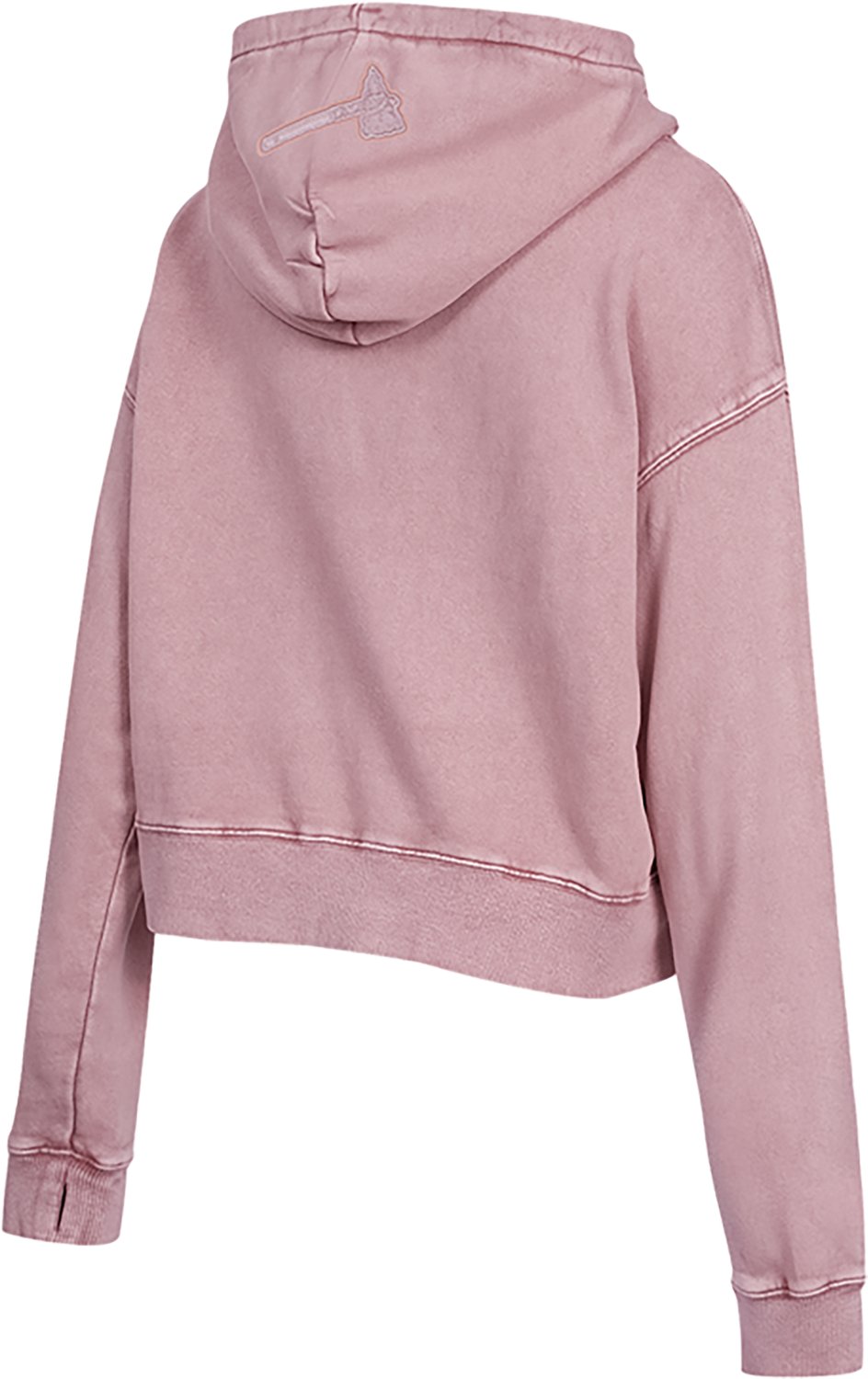 Pro Standard Women's Atlanta Braves Washed Classic Enzyme Wash Long Sleeve Hoodie - view number 2