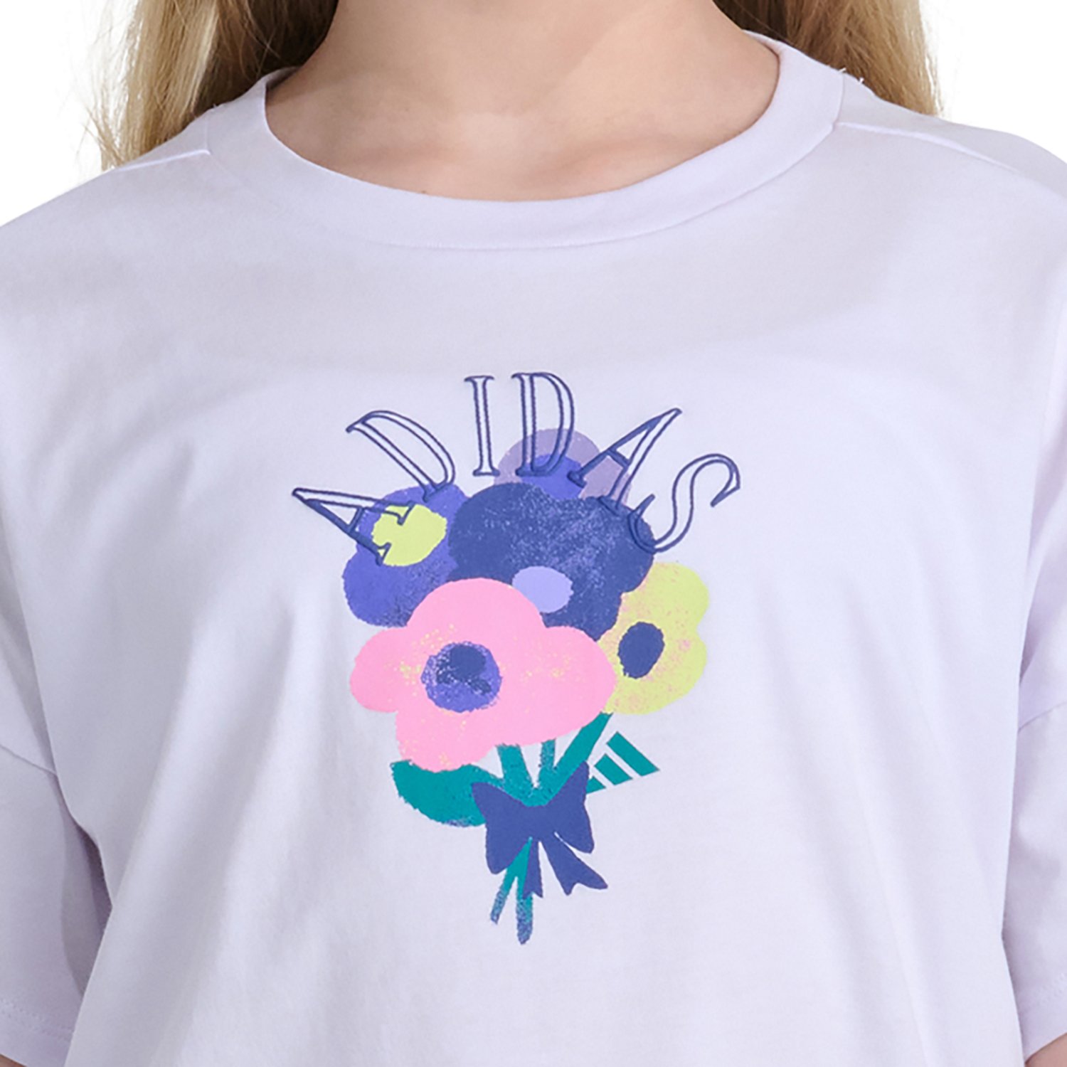 adidas Girls' Floral Bouquet Drop Shoulder Short Sleeve T-shirt - view number 3