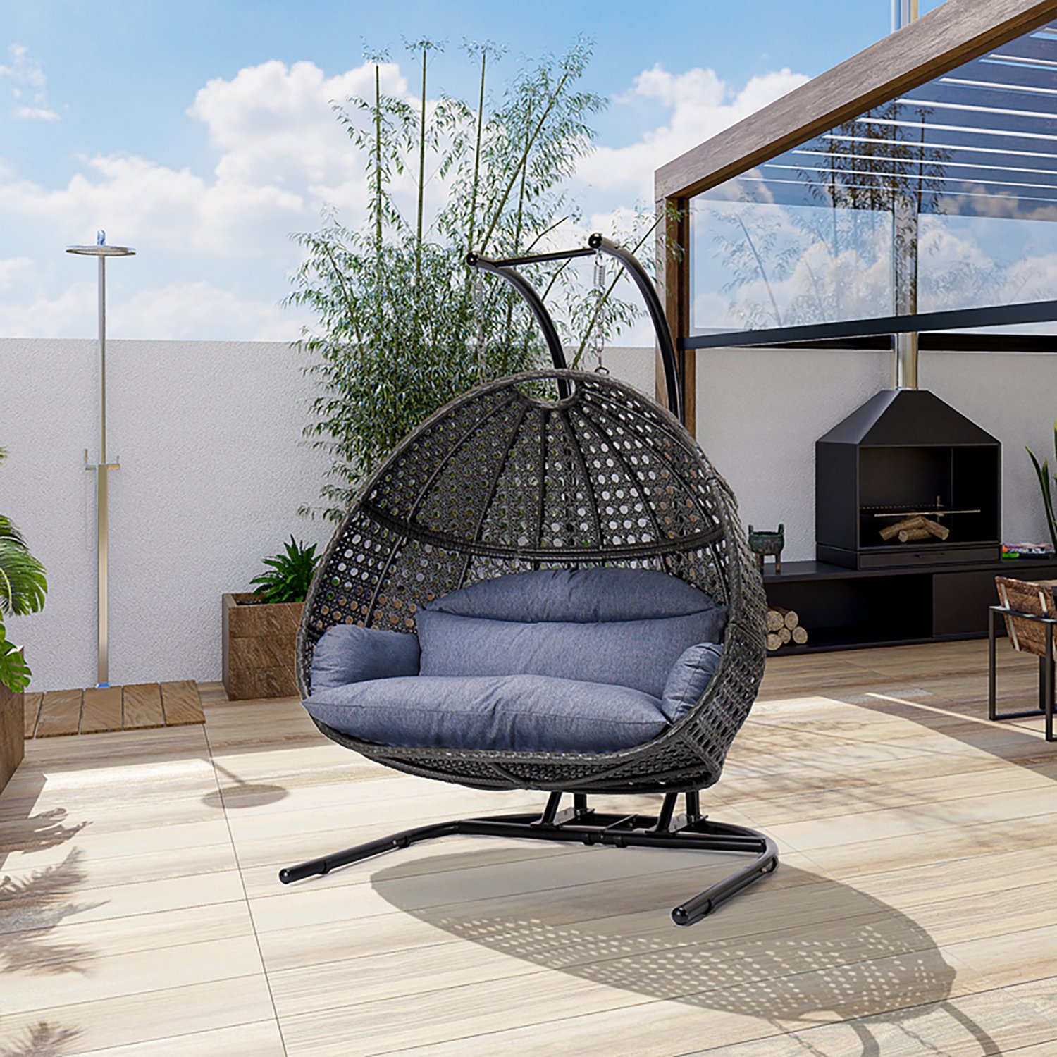 Upland 2 Person Wicker Rattan Hanging Swing Chair - view number 6