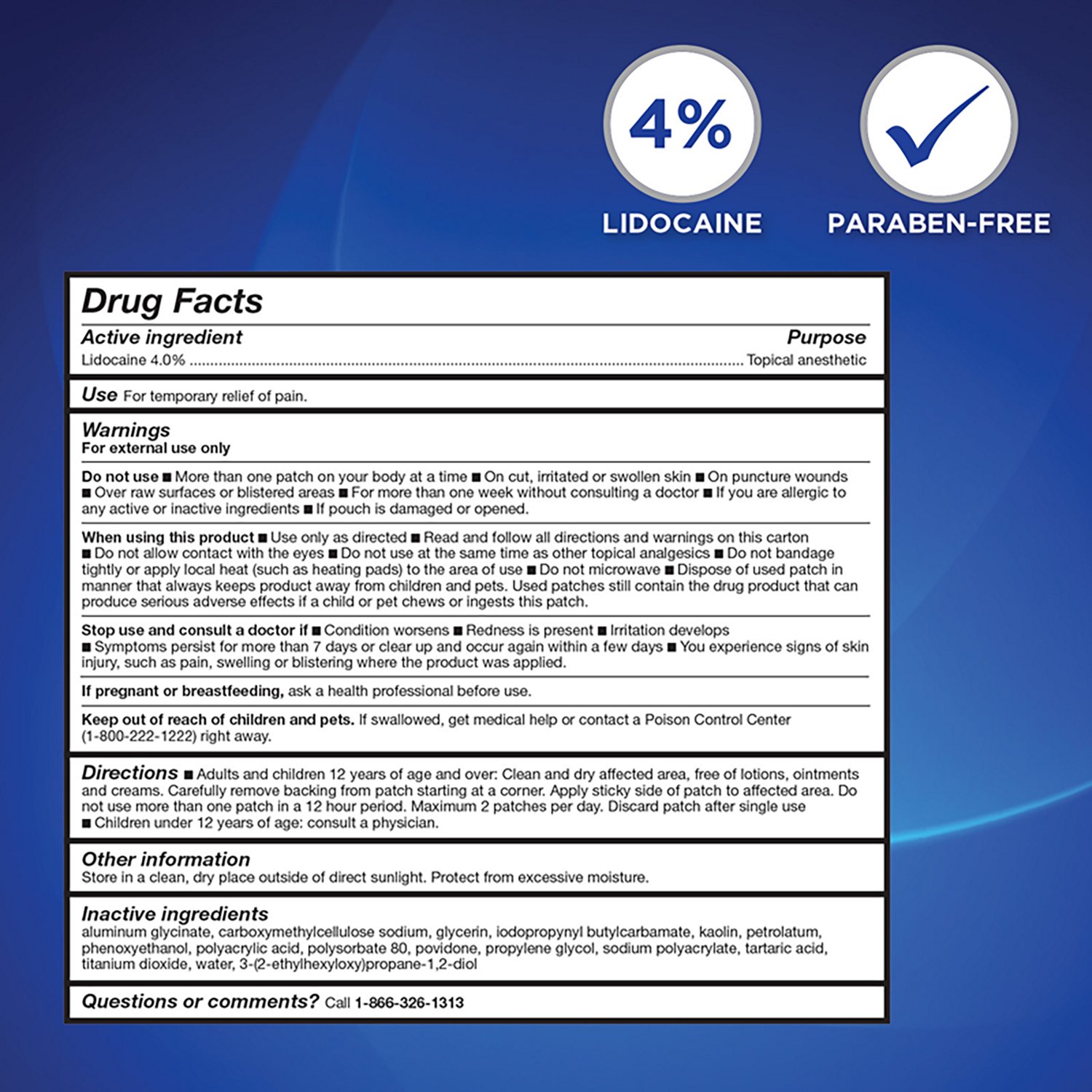 HealthWise Lidocaine Pain Relief Patch 18ct