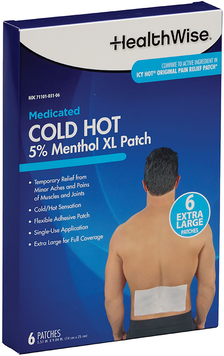 HealthWise Cold Hot Medicated XL Patch 6ct