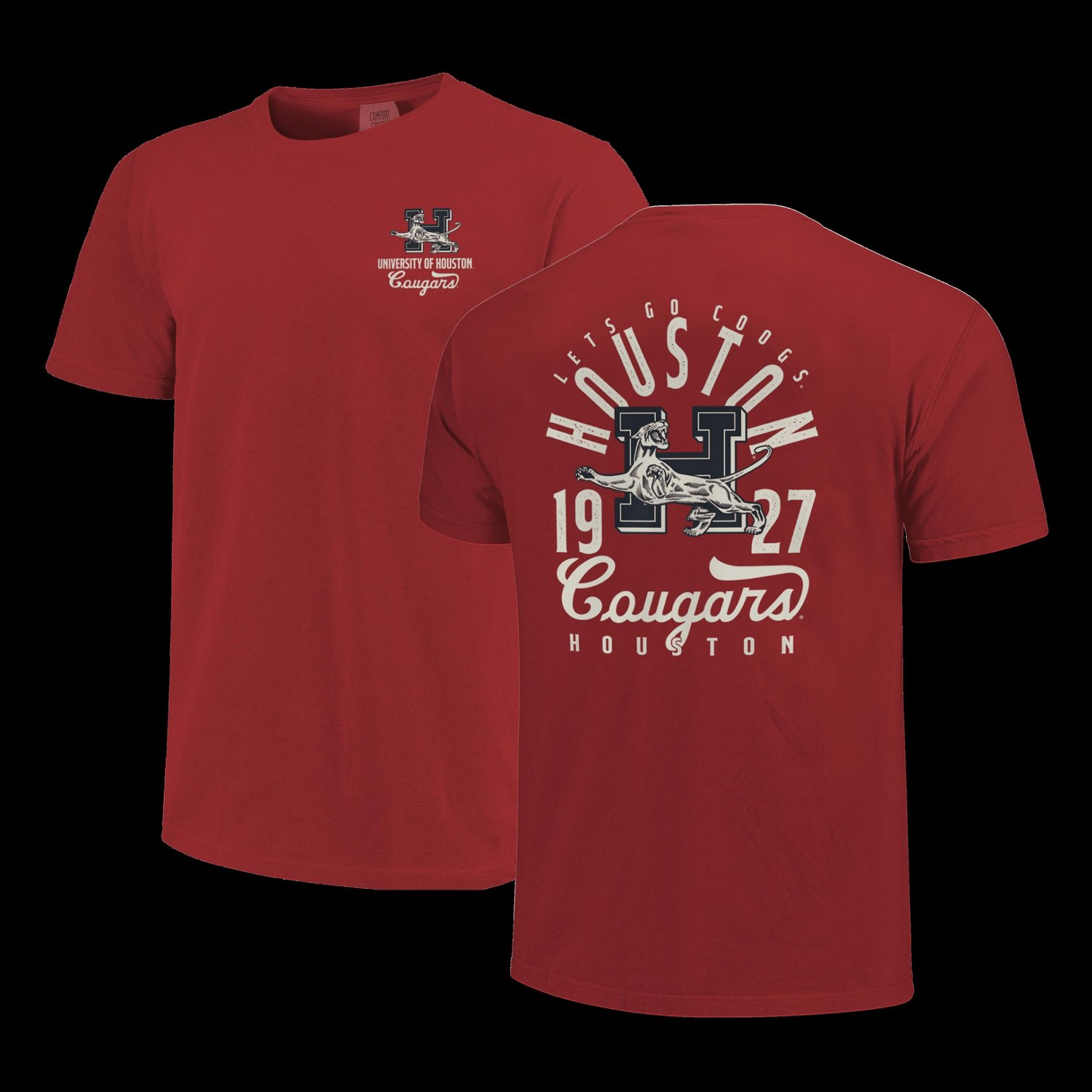 Houston Cougars Comfort Colors Mascot Overlay T-Shirt - view number 3