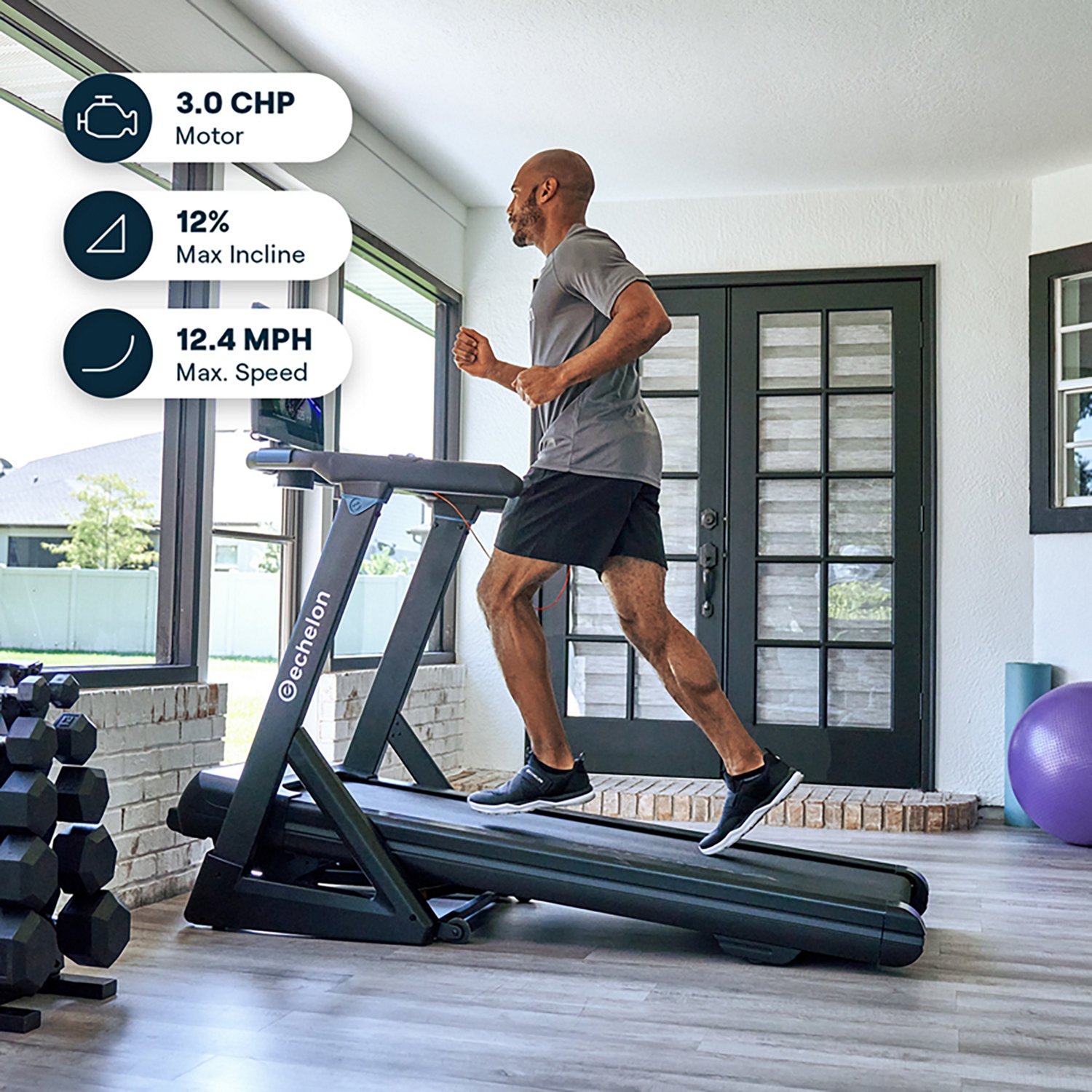 Echelon Stride 4S Treadmill with 22” Class HD Touchscreen and Smart Connectivity - view number 3