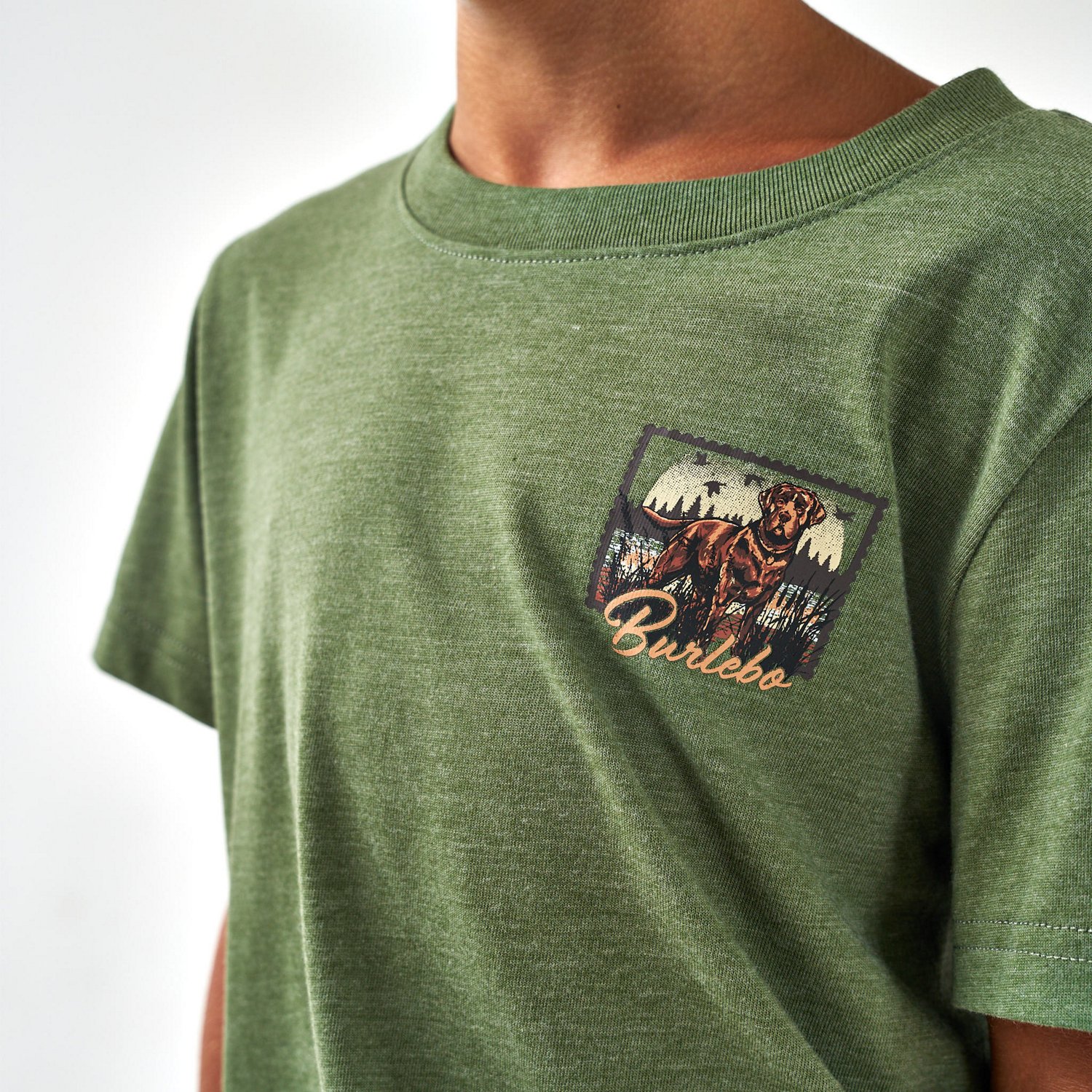 BURLEBO Boys' Duck Dog Stamp Short Sleeve T-shirt