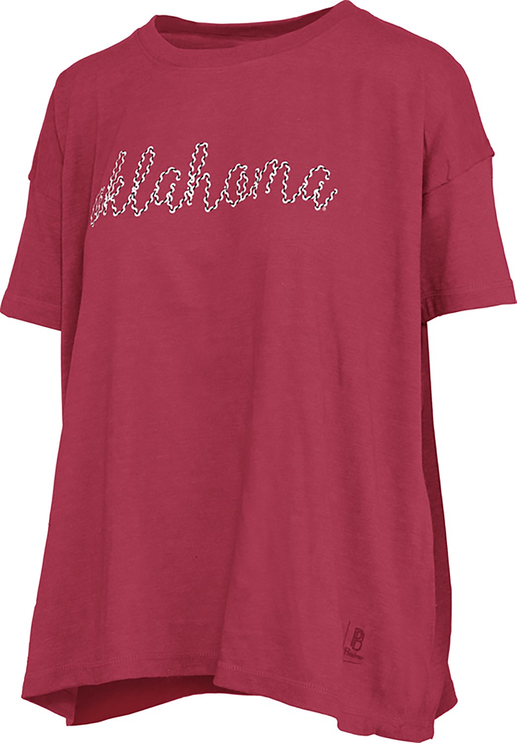 Pressbox Women's Oklahoma Swirl Script Oversized Graphic T-shirt