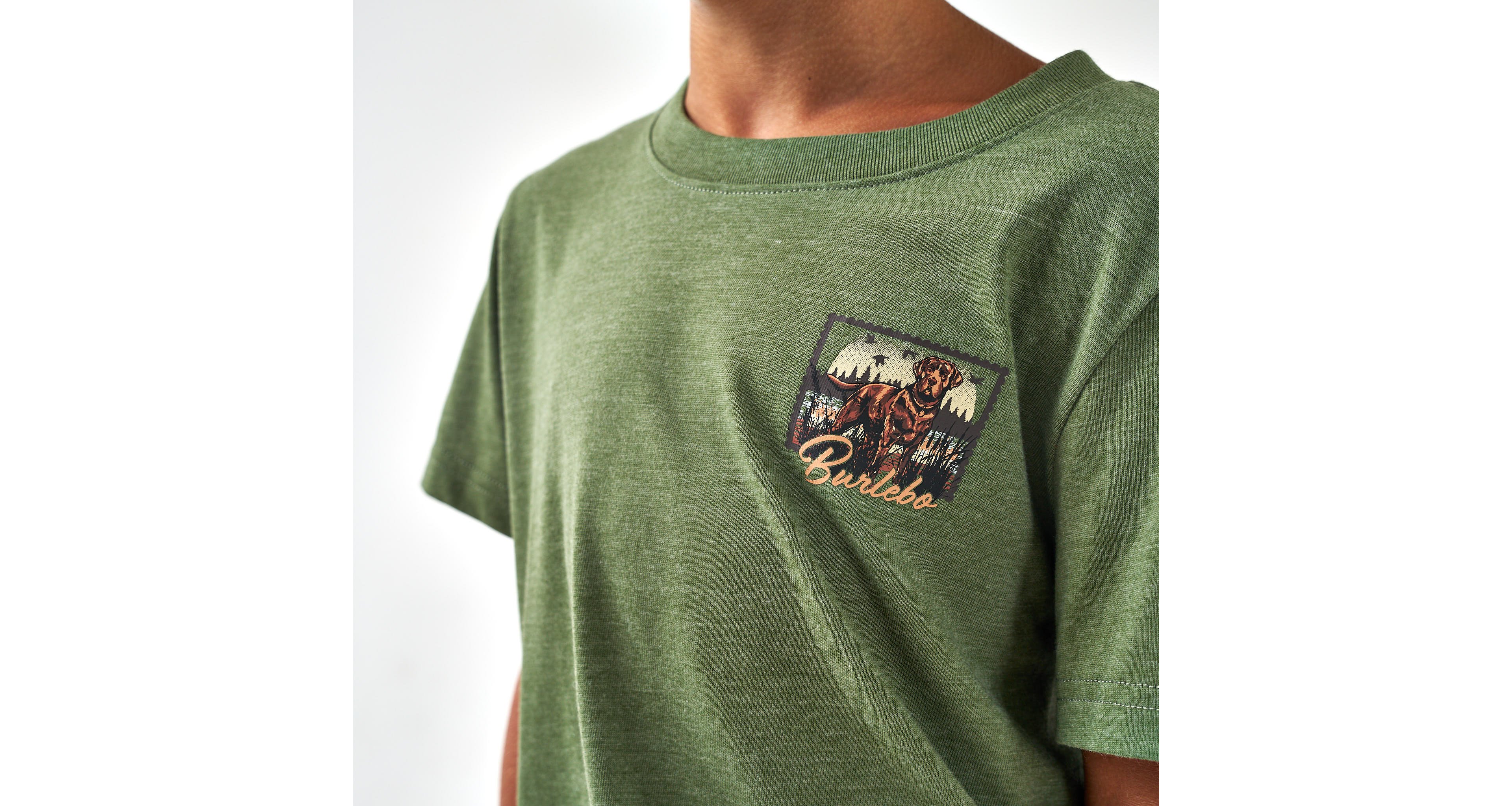 BURLEBO Boys' Duck Dog Stamp Short Sleeve T-shirt