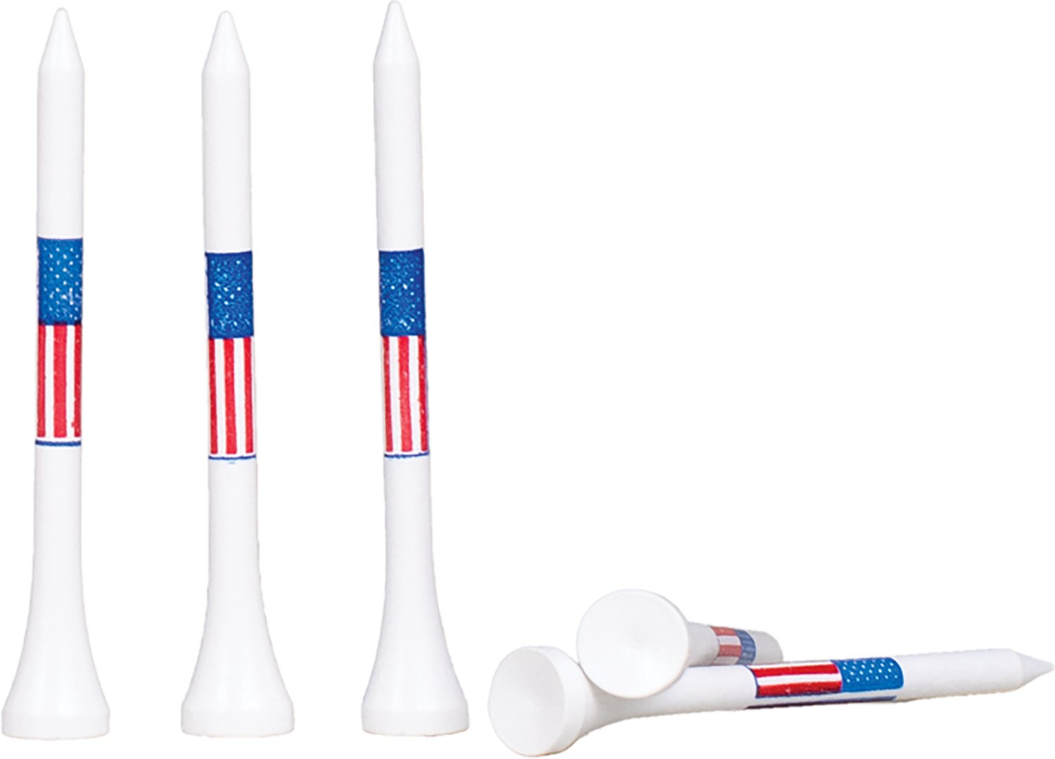 Pride American Flag Wood Golf Tees 2‑3/4 in., 75 Pack