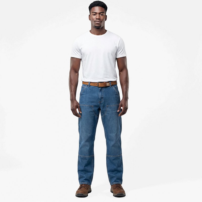 Carhartt Men's Relaxed Straight Rugged Flex Double-Front Denim Dungaree | Tahoe | 34W 32L