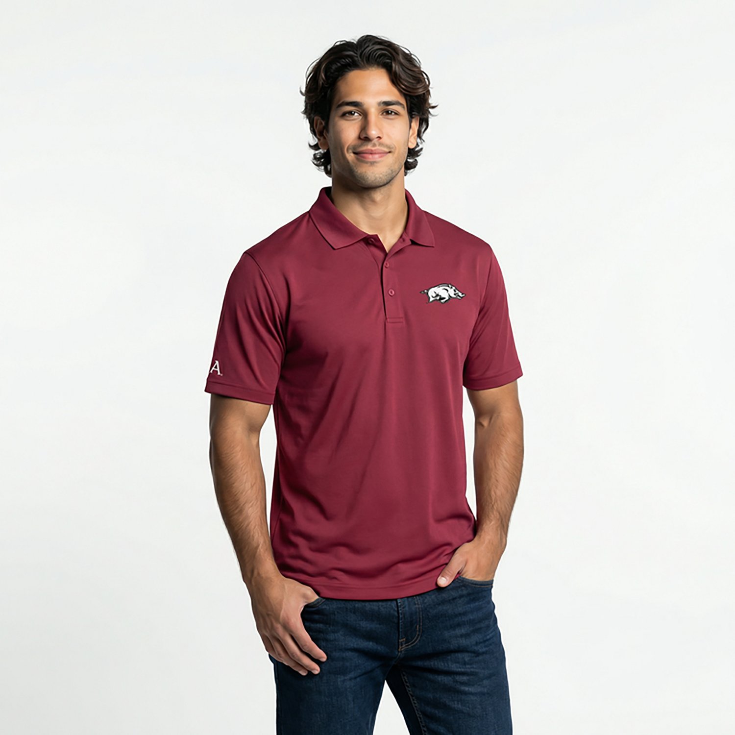 Antigua Men's University of Arkansas Legacy Pique Polo Shirt - view number 3
