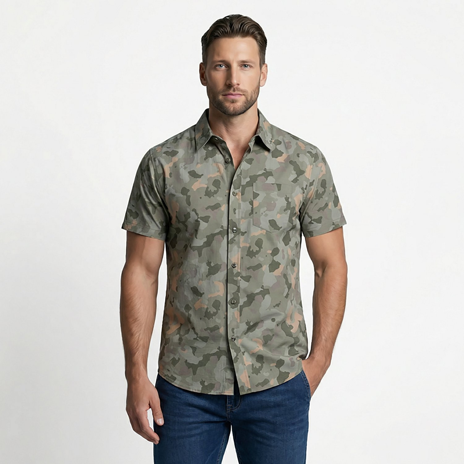 Magellan Outdoors Men's Shore and Line Washed Out Pocket Button-Down Fishing Shirt - view number 2