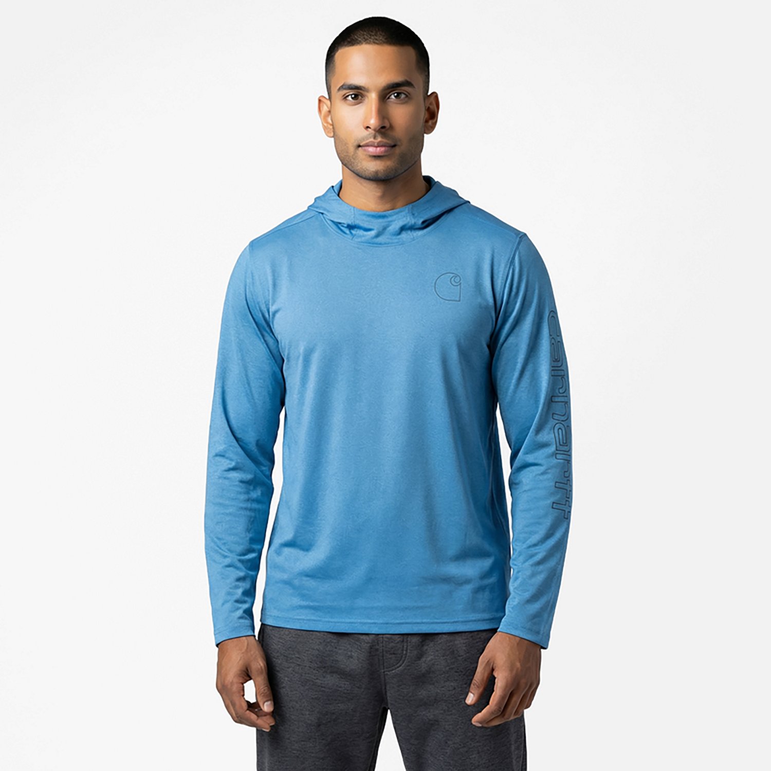 Carhartt Men's Force Sun Defender Lightweight Hooded Long Sleeve T-shirt                                                         - view number 2