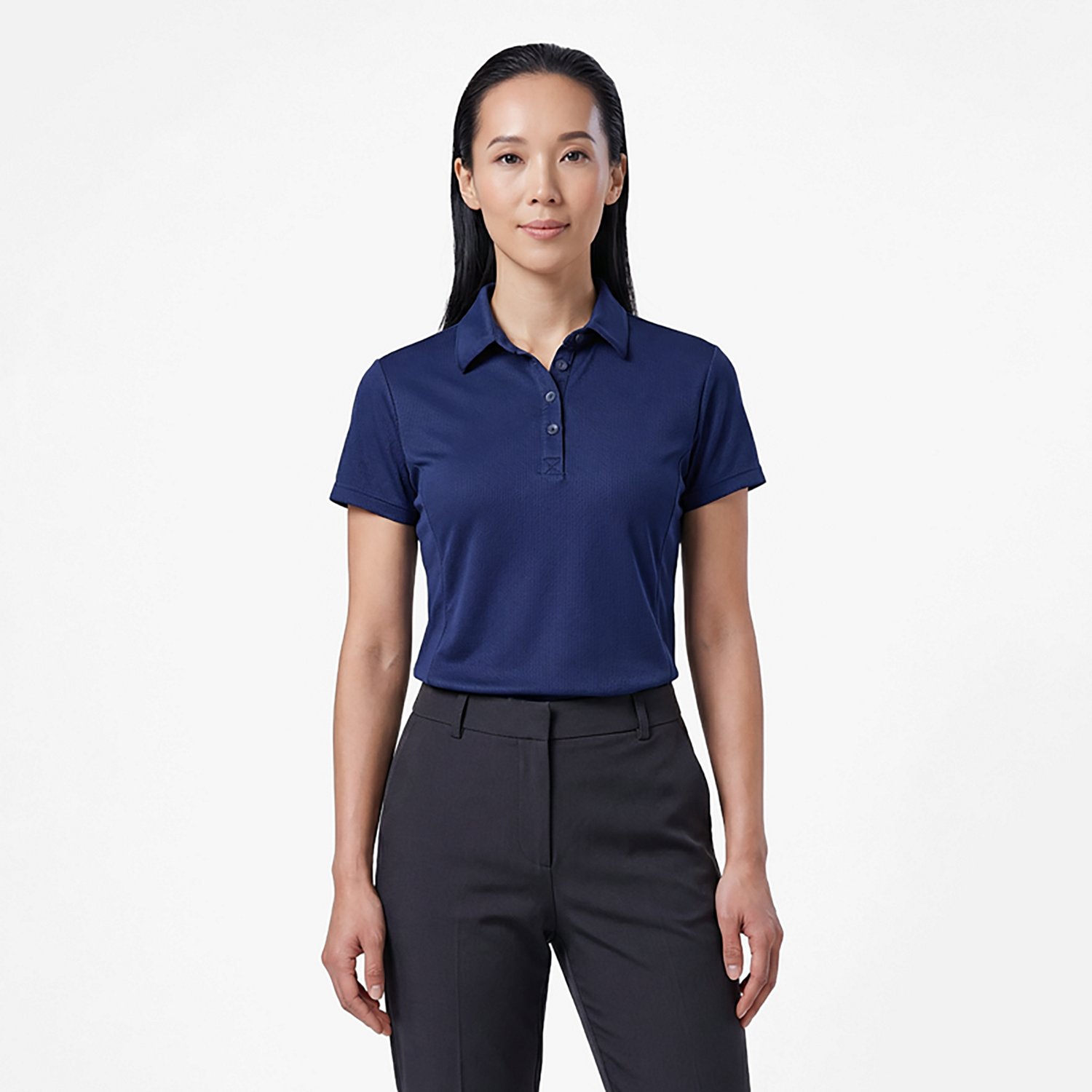BCG Women's Tennis Button Short Sleeve Polo Shirt