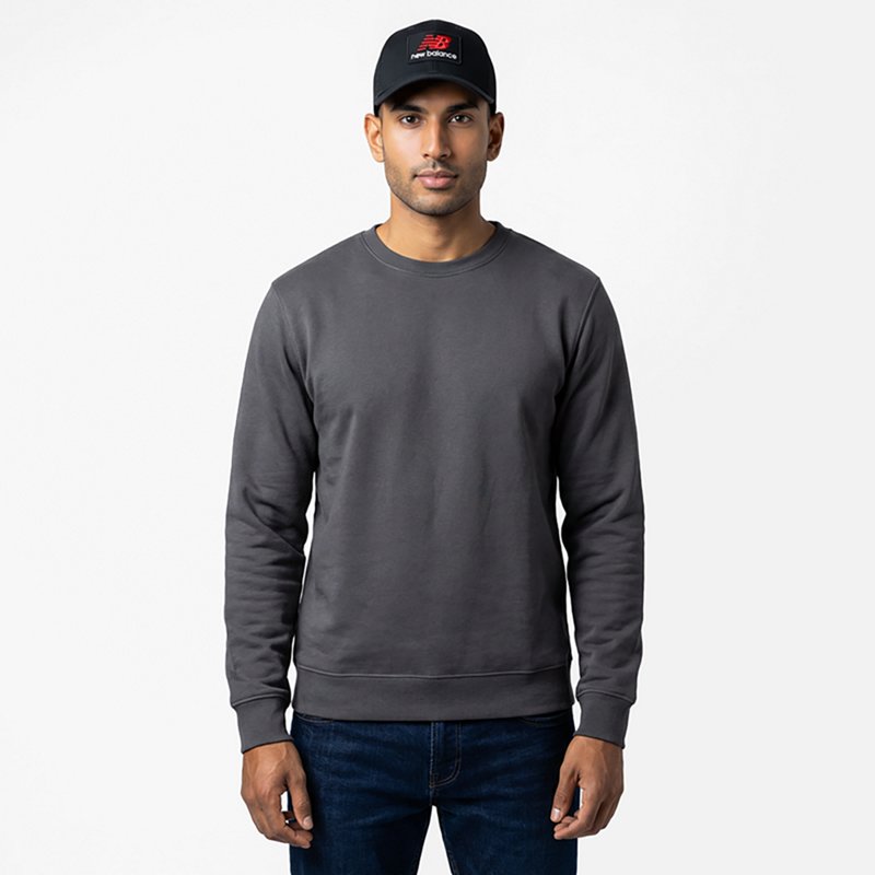 New Balance Stacked Patch Logo Trucker Hat in Black