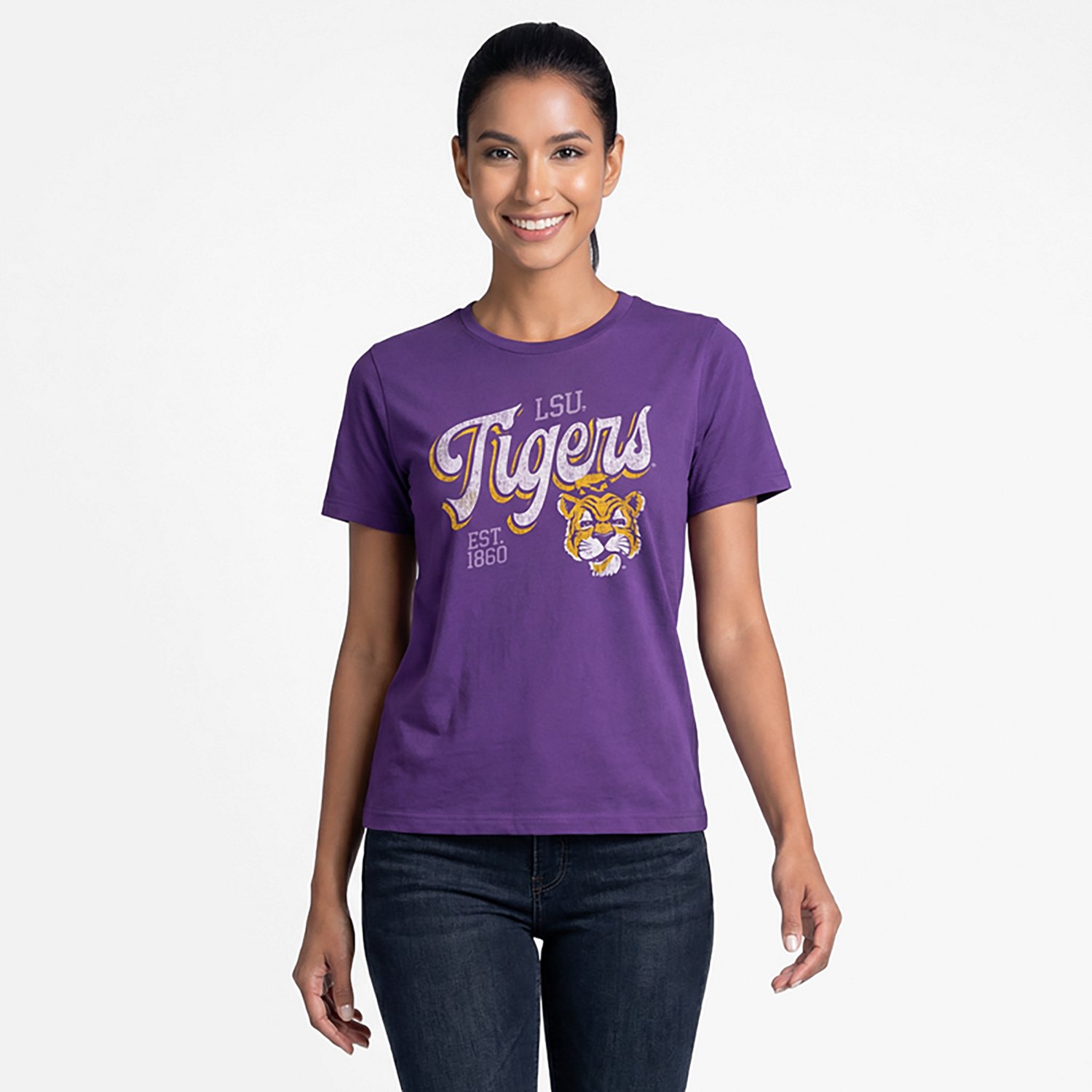 WILDCAT RETRO Women's LSU Script Boxy T-shirt - view number 2