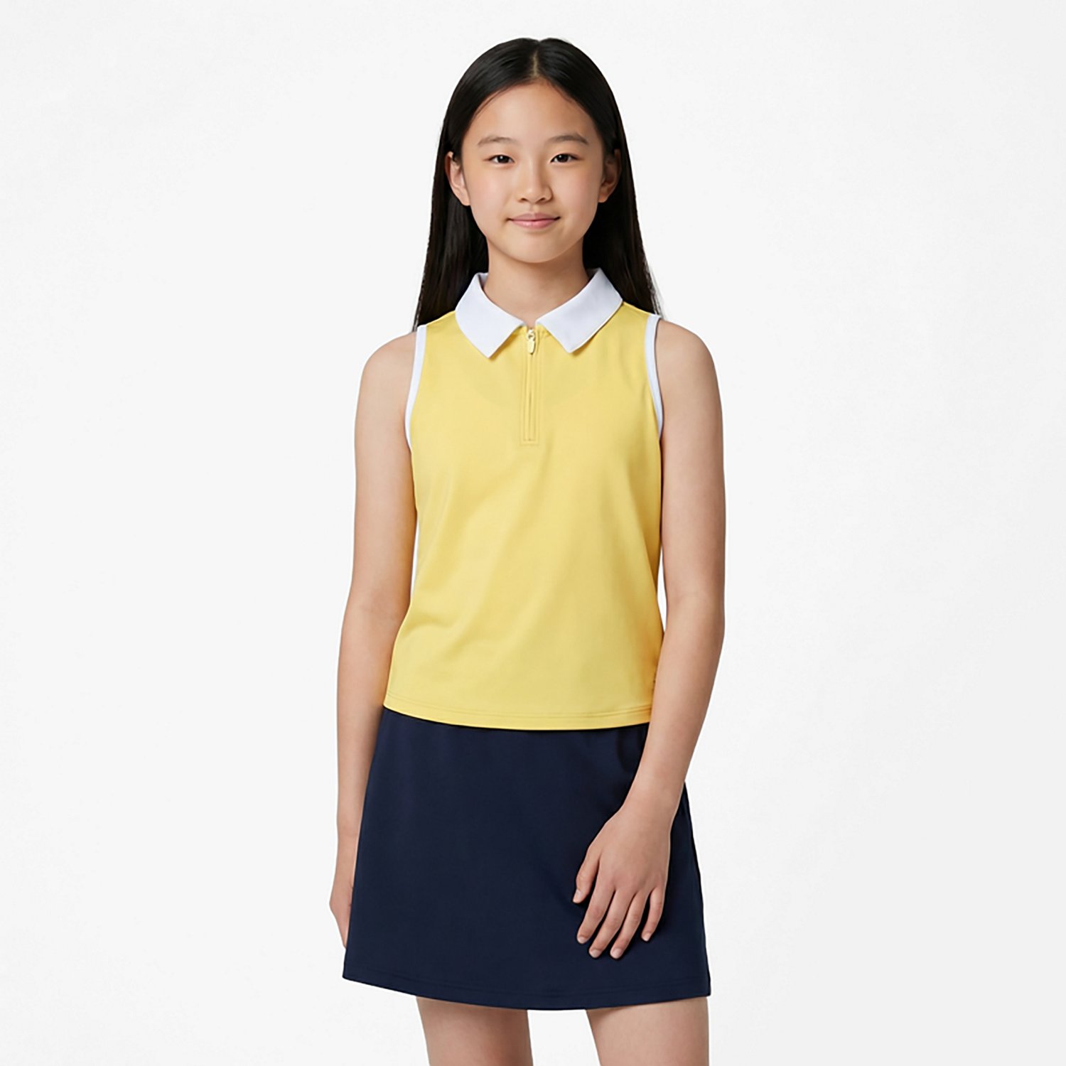 BCG Girls' Tennis Swing 1/4 Zip Sleeveless Polo Shirt - view number 2
