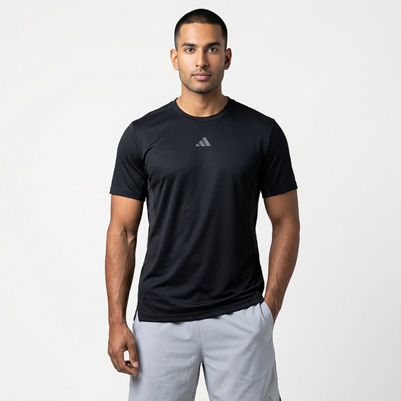adidas Men's D4T Prime Lift 3-Stripes Crewneck T-Shirt - Black