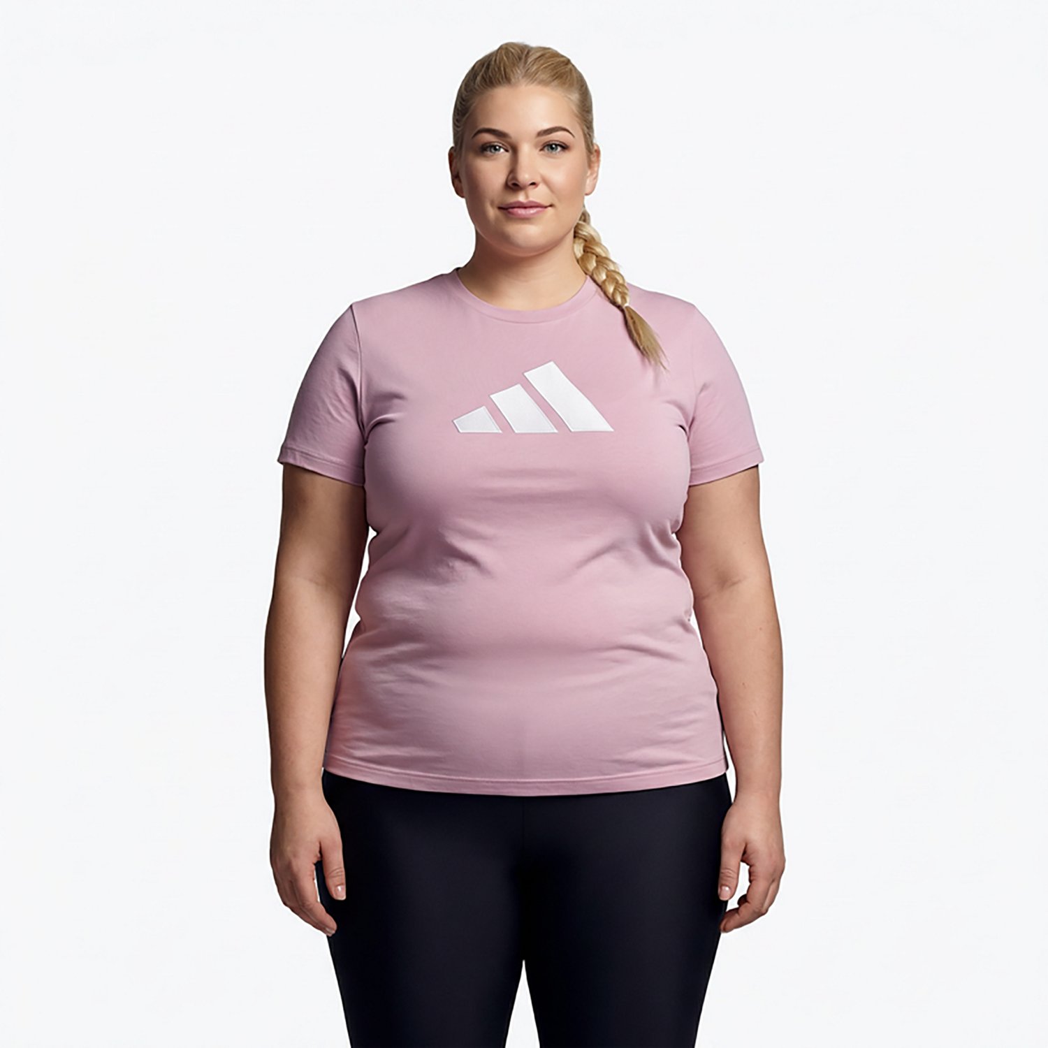 adidas Women's Textured Gingham Big Logo Graphic T-shirt - view number 2