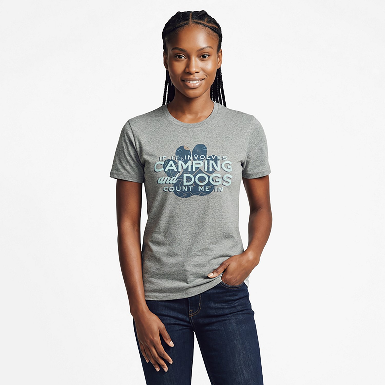 Academy Sports + Outdoors Women's Camping and Dogs T-shirt - view number 2