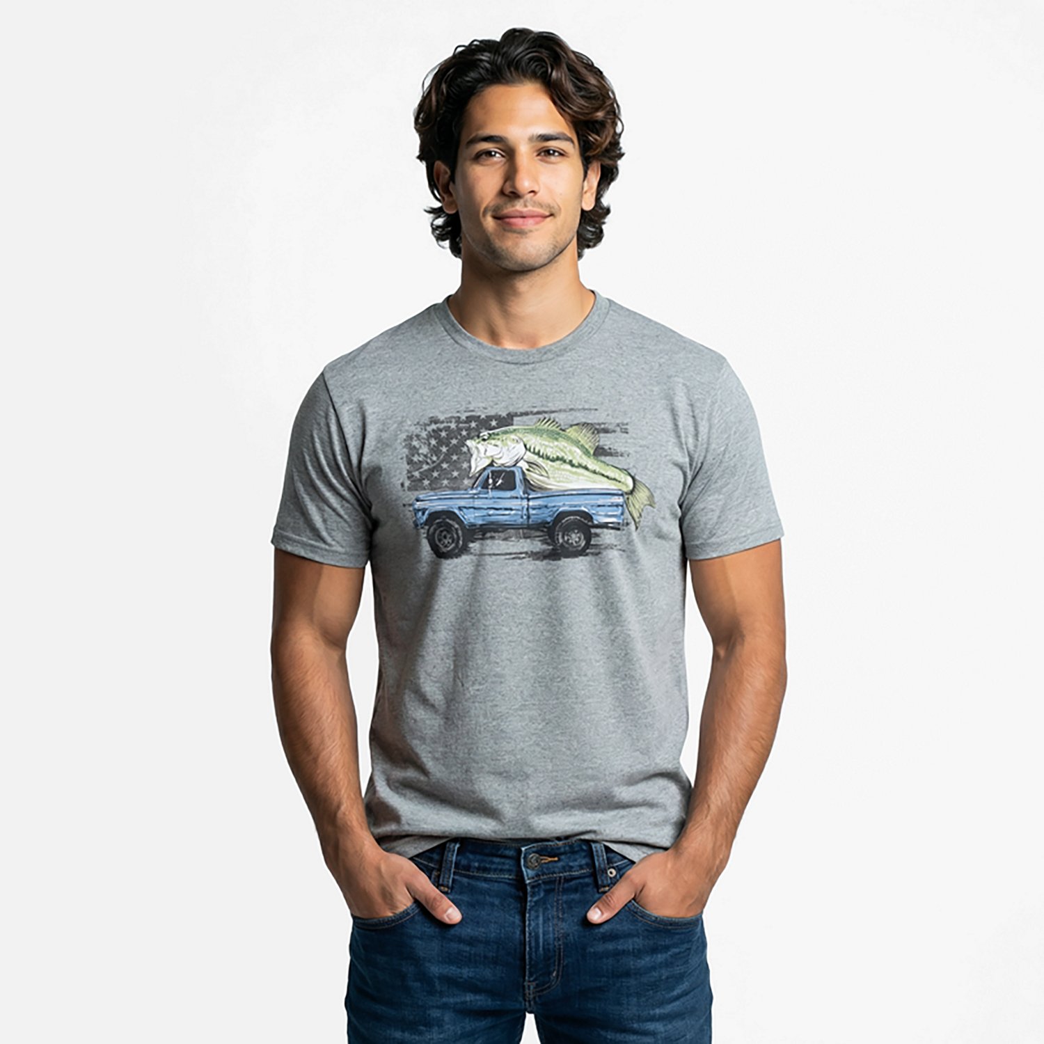 Academy Sports + Outdoors Men's Fish Truck Graphic T-shirt - view number 2