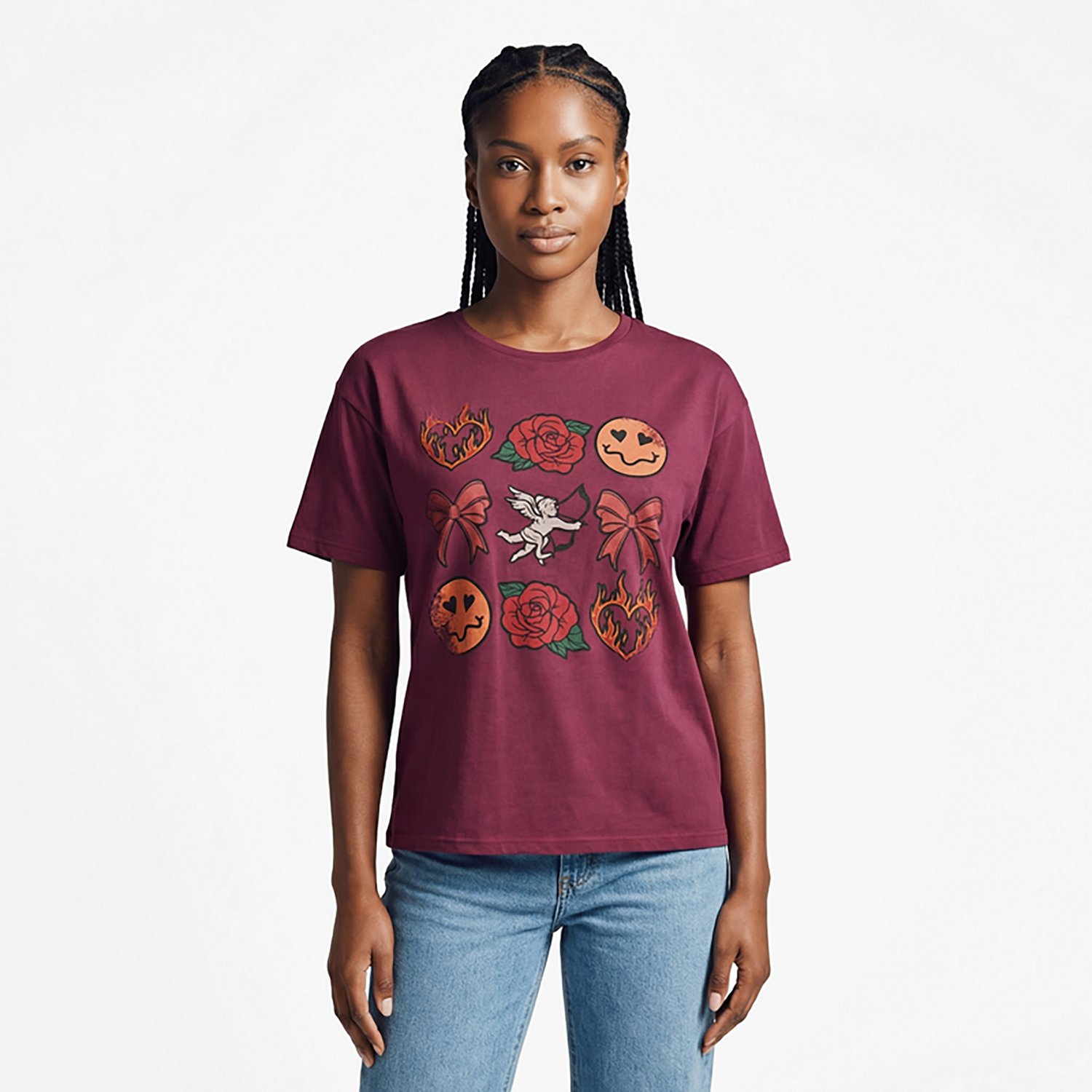 LOL Women's Cupid Heart Oversized Short Sleeve T-Shirt - view number 2