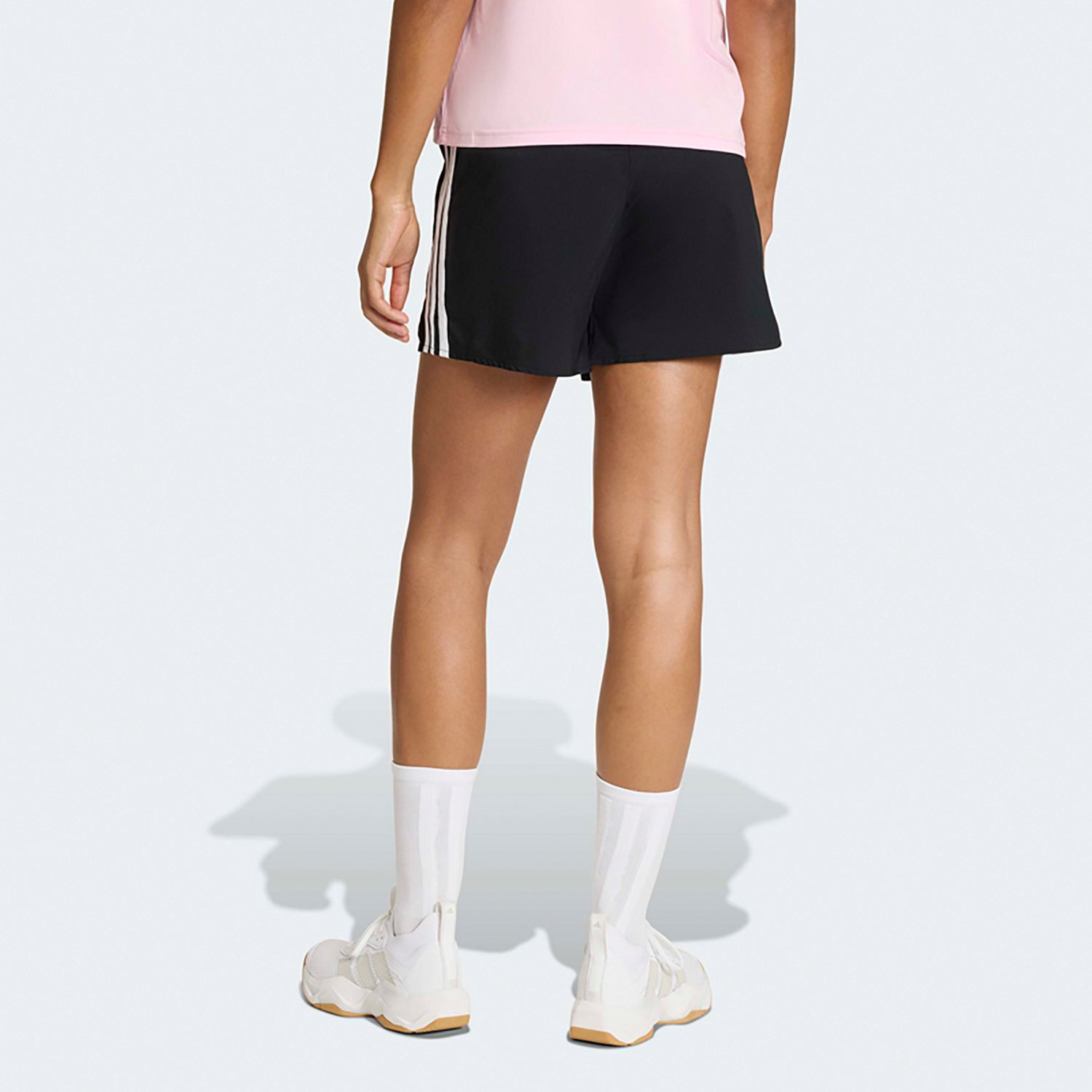 adidas Women's Workout Essentials 3-Stripes Woven Shorts 4 in - view number 2