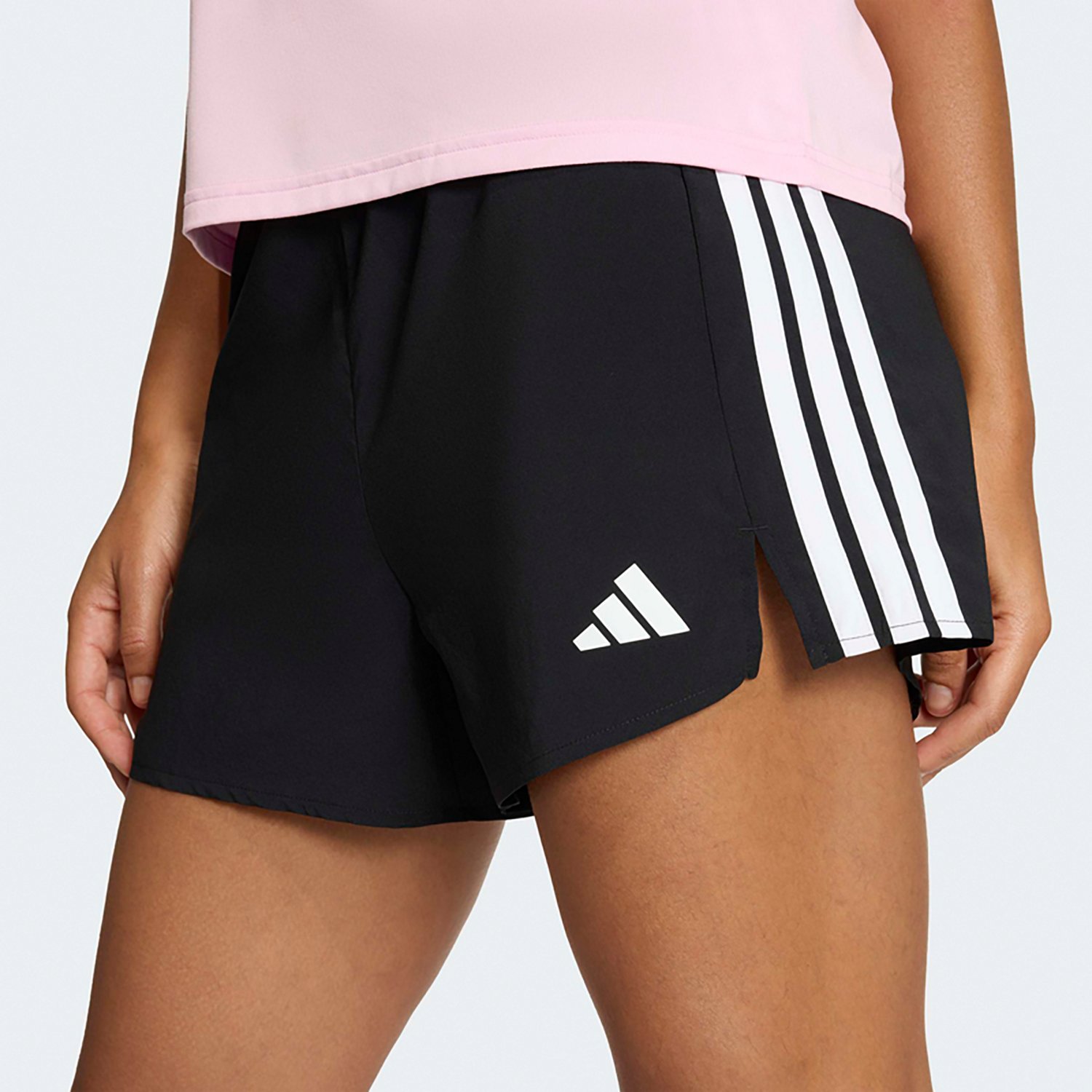 adidas Women's Workout Essentials 3-Stripes Woven Shorts 4 in - view number 3