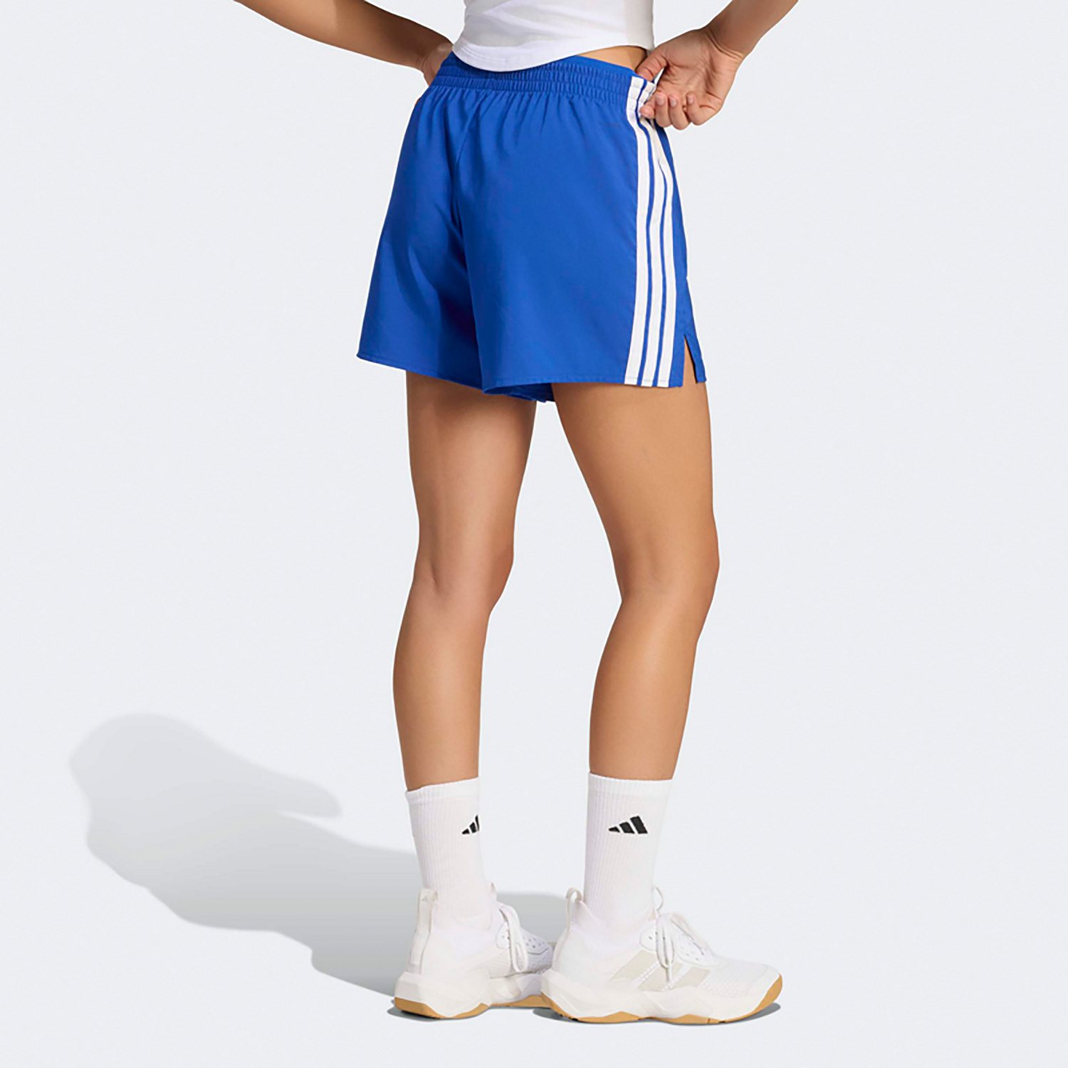 adidas Women's Workout Essentials 3-Stripes Woven Shorts 4 in - view number 2