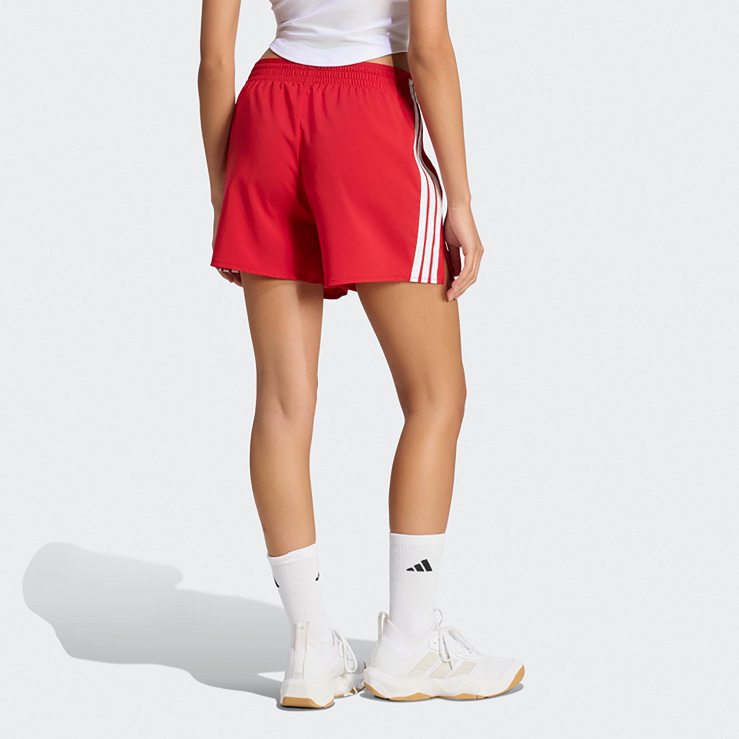 adidas Women's Workout Essentials 3-Stripes Woven Shorts 4 in - view number 2