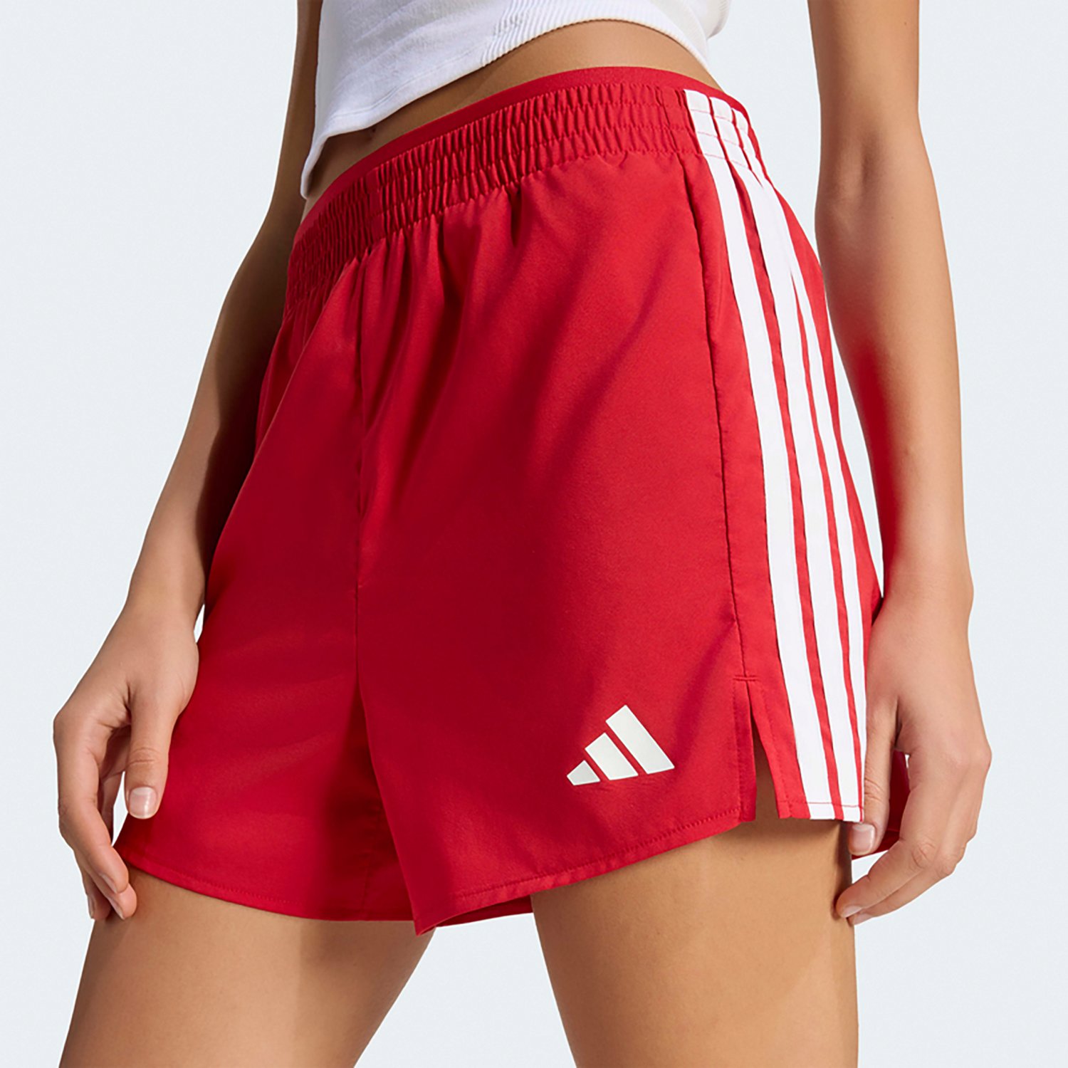 adidas Women's Workout Essentials 3-Stripes Woven Shorts 4 in - view number 3