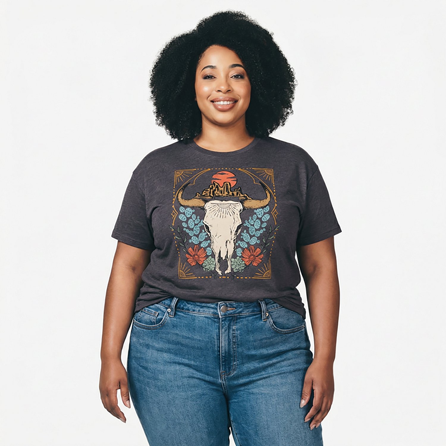 Live Outside the Limits Women's Euro Desert Scene Oversized Graphic T-shirt - view number 2