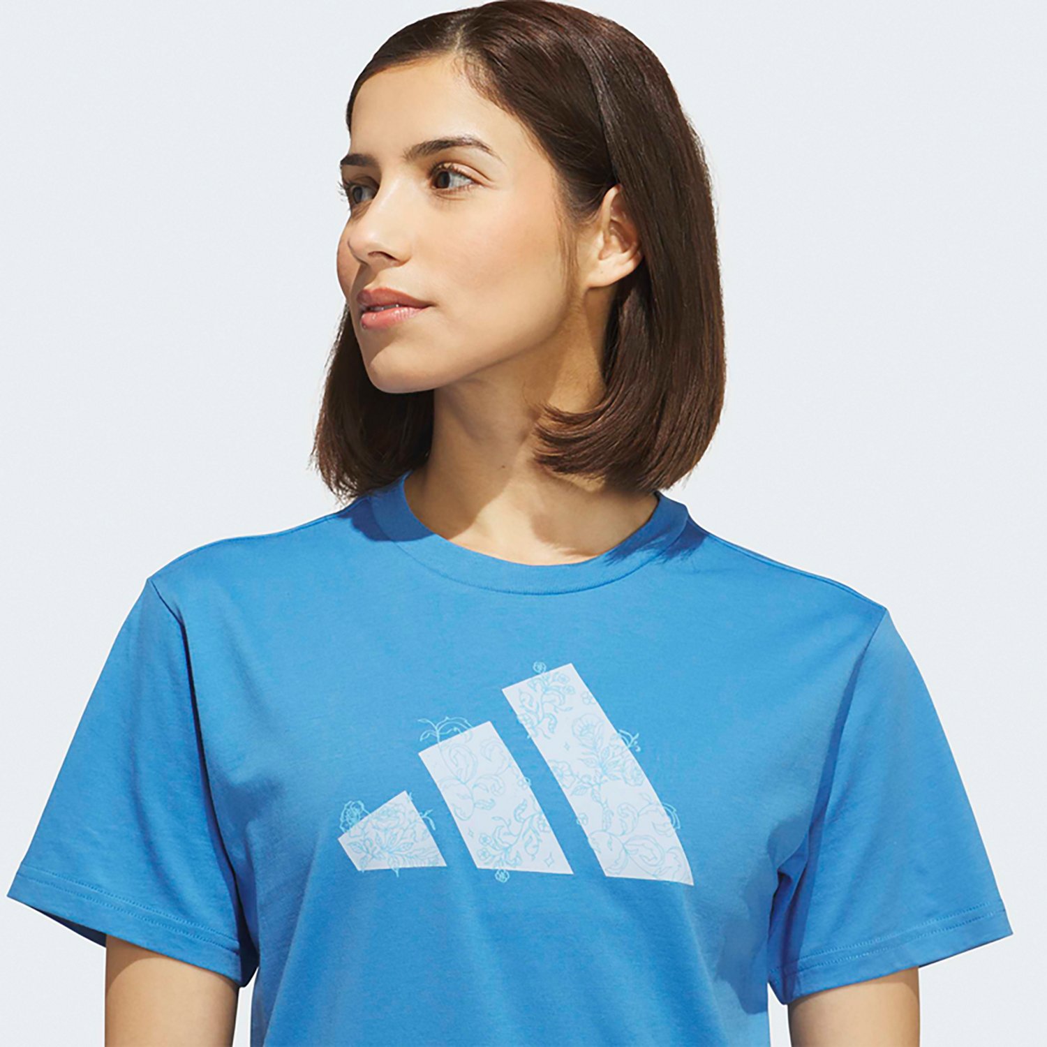 adidas Women's Western Florals Big Logo Graphic T-shirt - view number 3