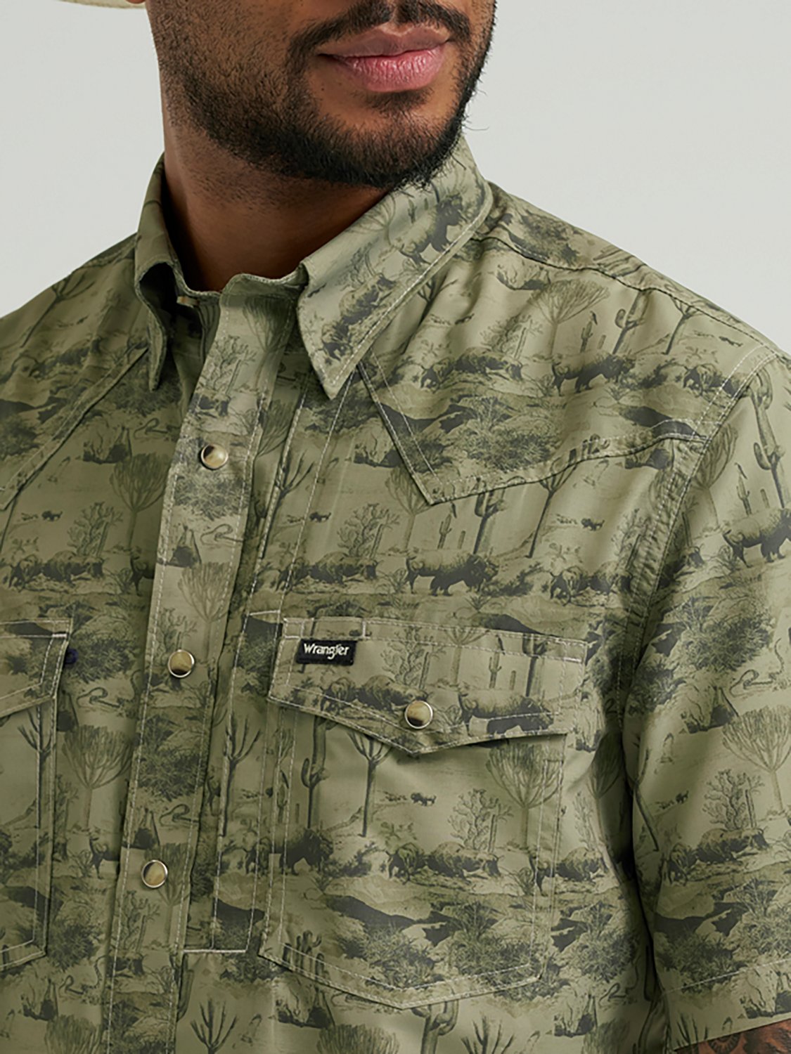 Wrangler Men's All Terrain Gear Printed Performance Shirt - view number 3
