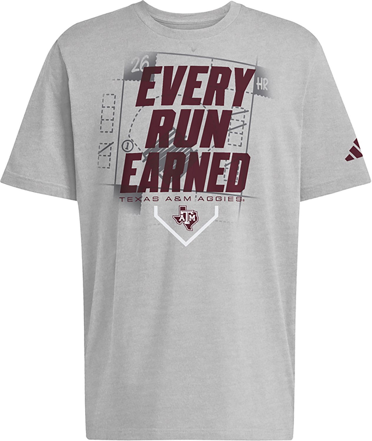 adidas Men’s Texas A&M University Every Run Earned PS Dugout Fresh T-shirt - view number 3