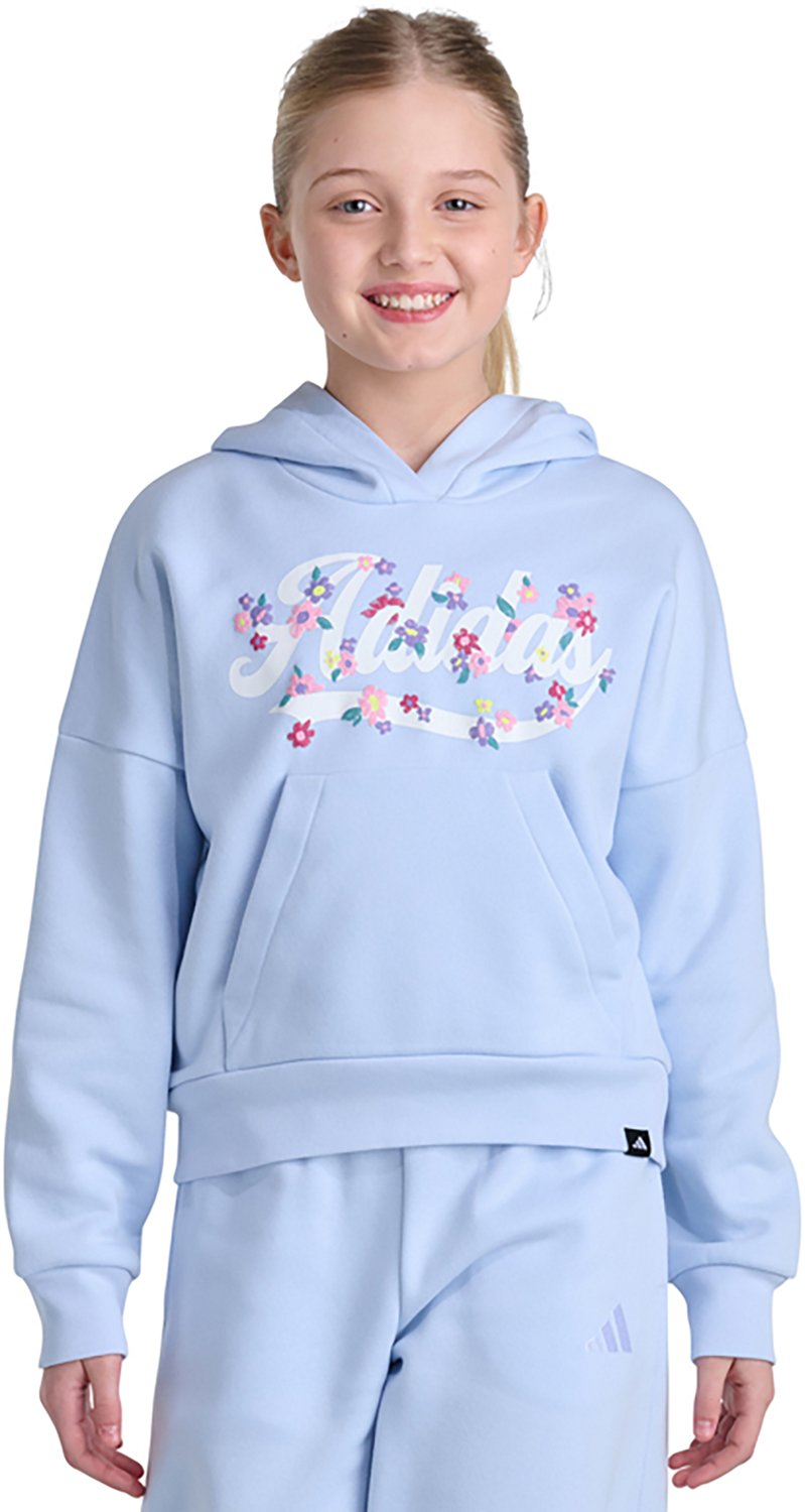 adidas Girls' Graphic Fleece Pullover Hoodie