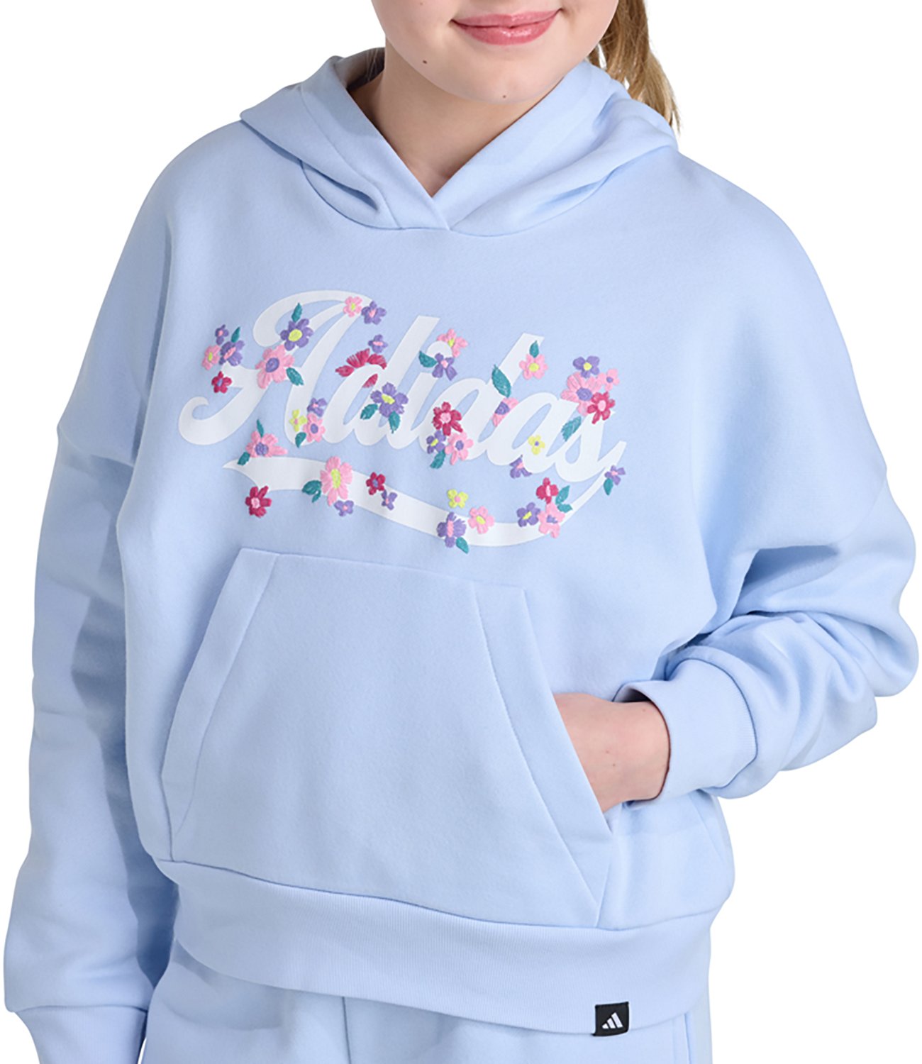 adidas Girls' Graphic Fleece Pullover Hoodie