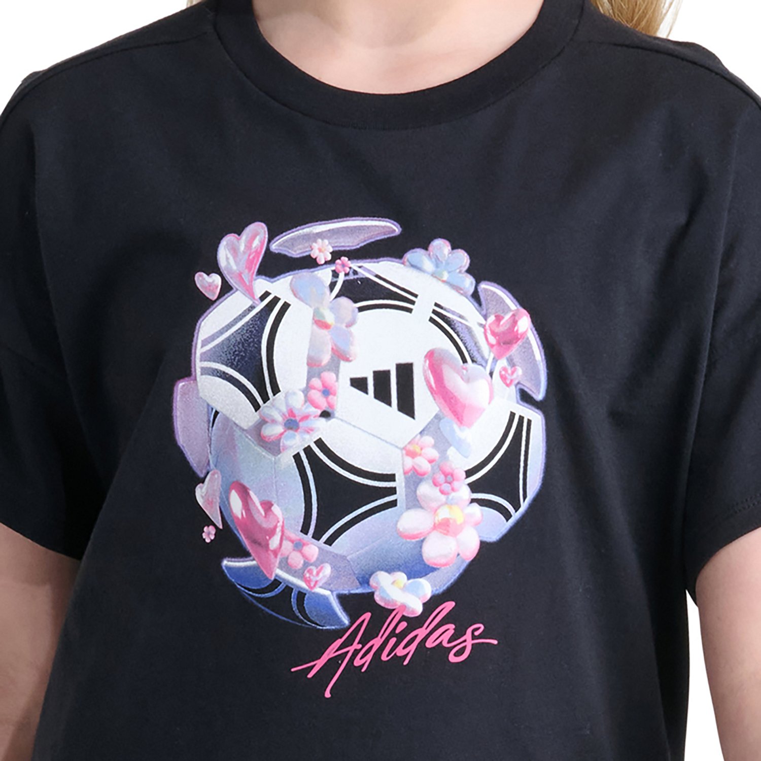adidas Girls' Soccer Ball Drop Shoulder Short Sleeve T-shirt - view number 3
