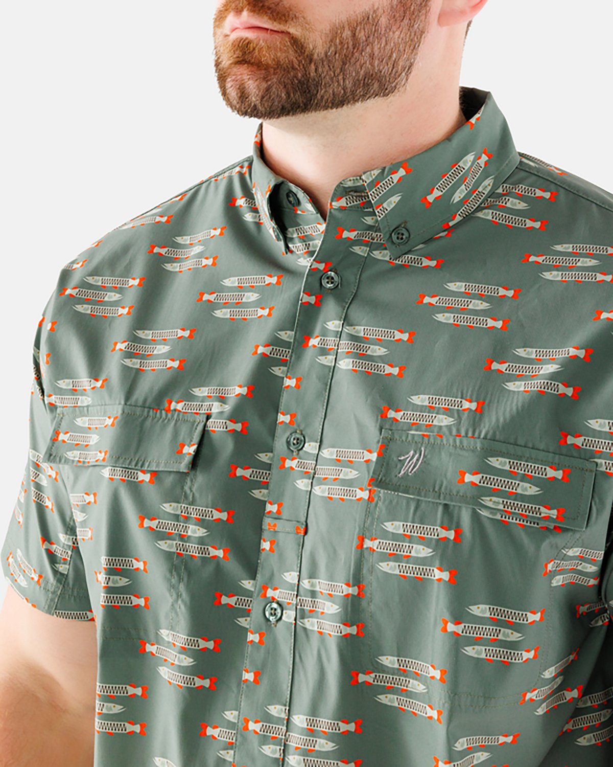 Waggle Men's Muskied Outpost Short Sleeve Button Down Shirt - view number 3