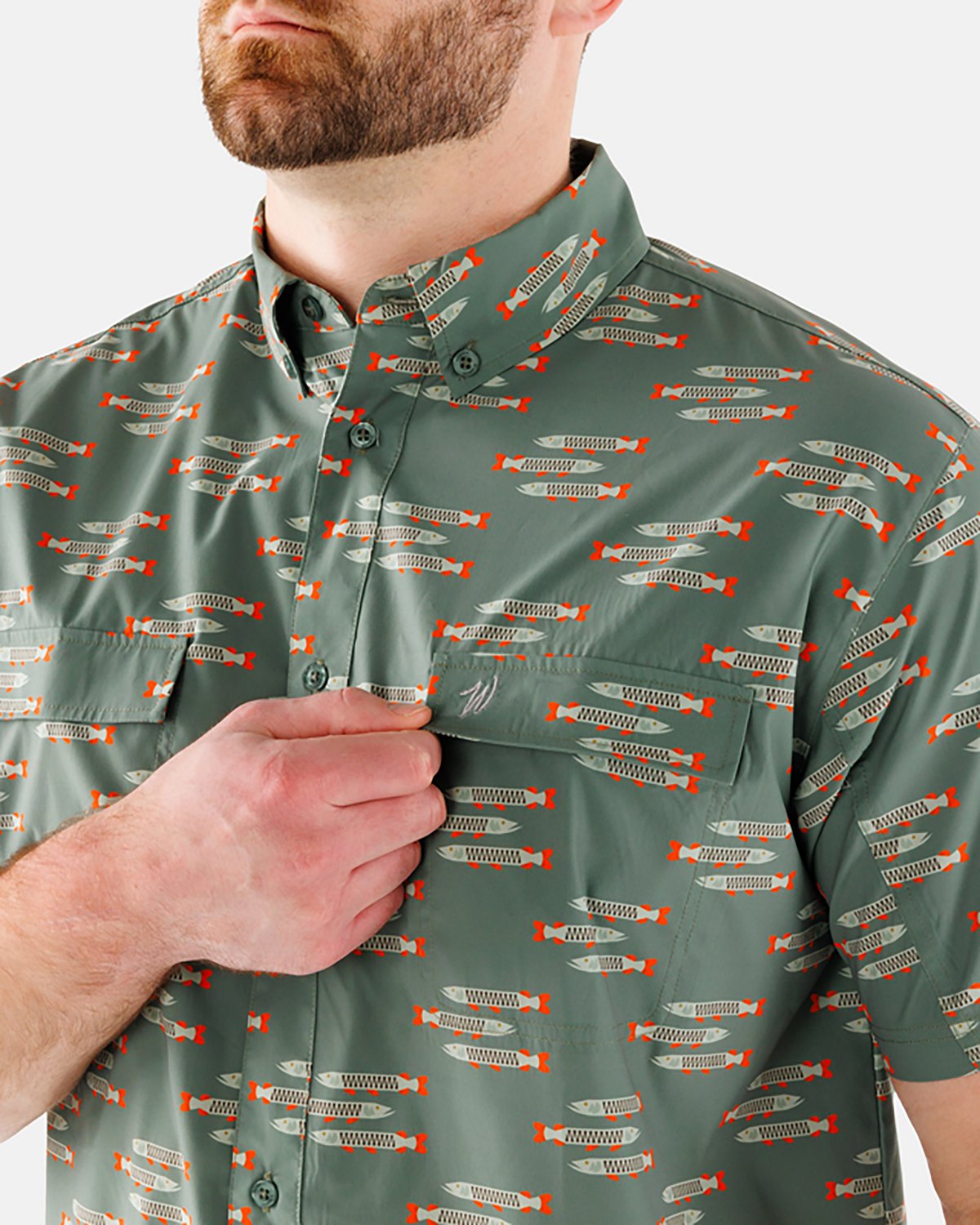 Waggle Men's Muskied Outpost Short Sleeve Button Down Shirt - view number 4