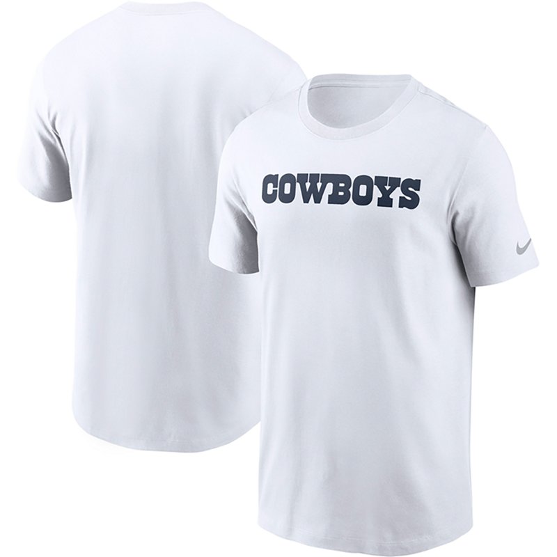 Nike Men's White Dallas Cowboys Primetime Wordmark Essential T-Shirt - White