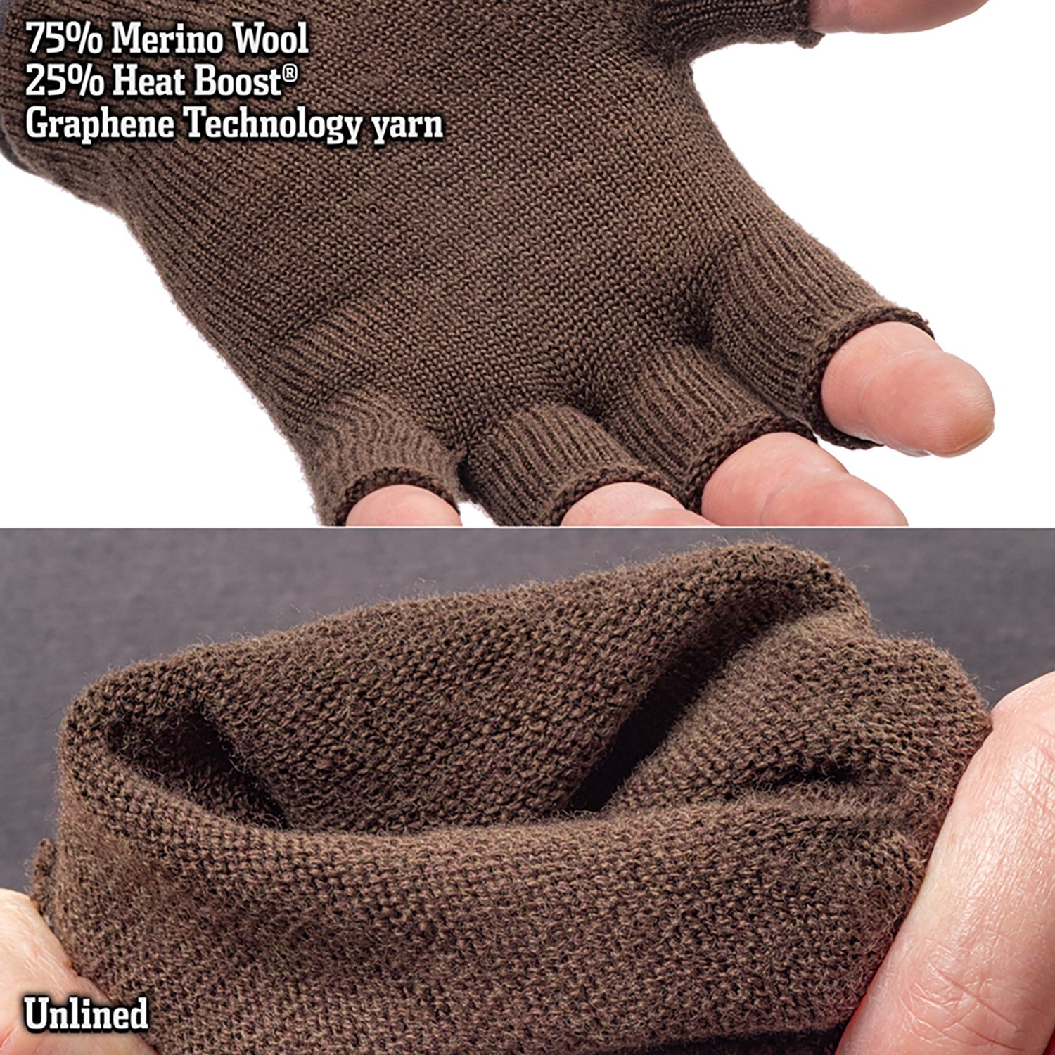 Huntworth Men's Easton Heat Boost MW Fingerless Knit Gloves - view number 2