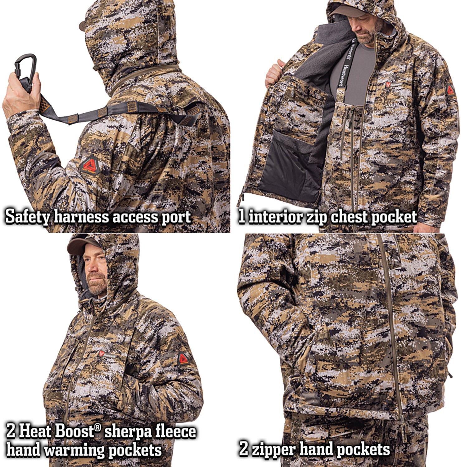 Huntworth Men's Matterhorn Heat Boost HW WP Fleece Lined Jacket - view number 5